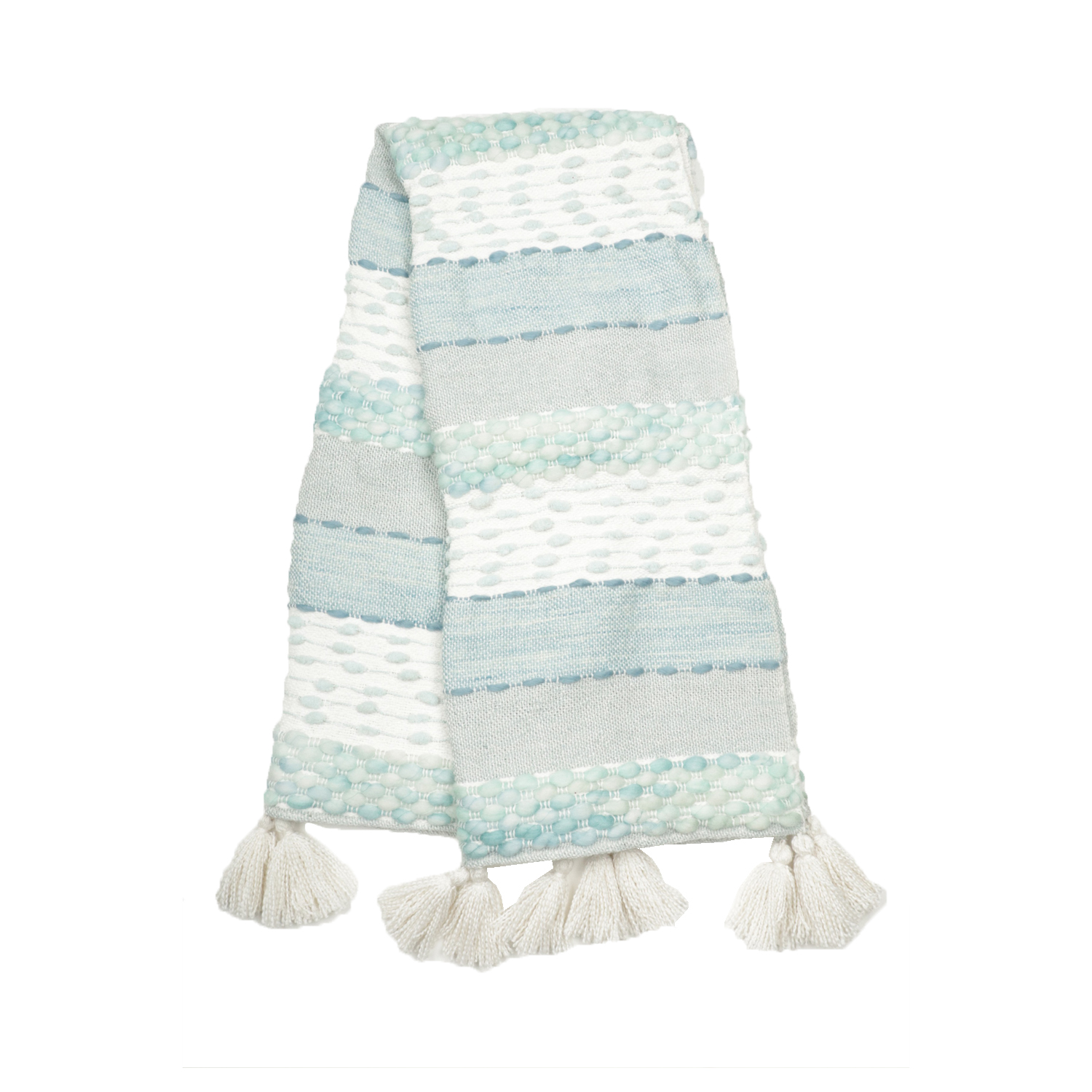 Woven Throw With Tassels Nautical Blue 125x150cm Gift