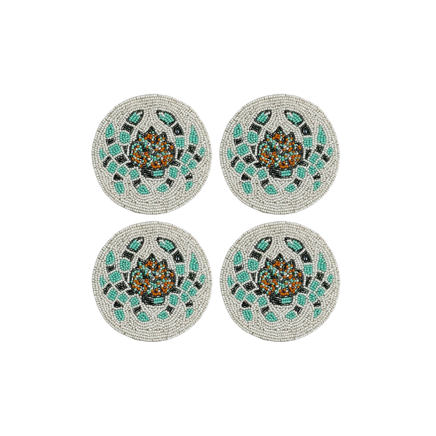 Embellished Crab Coaster S/4 10cm Gift