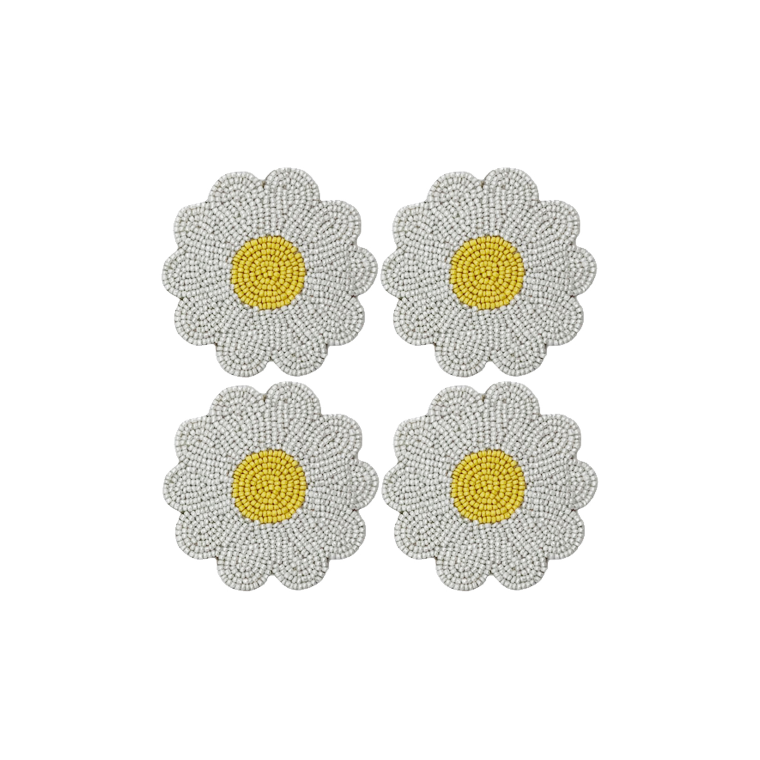 Embellished Daisy Coaster S/4 10cm Gift