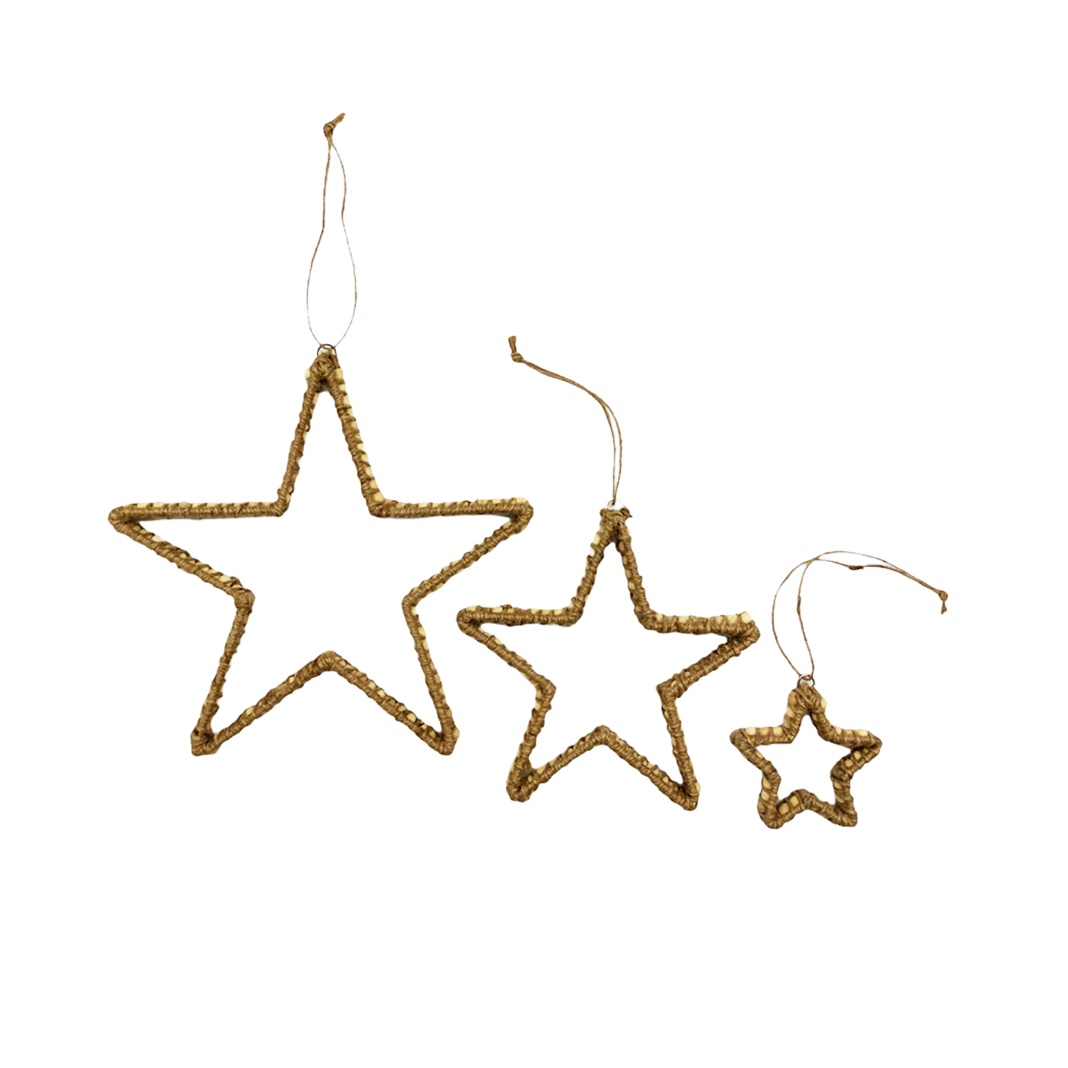 Hanging Jute Decorative Star S/3 Gift