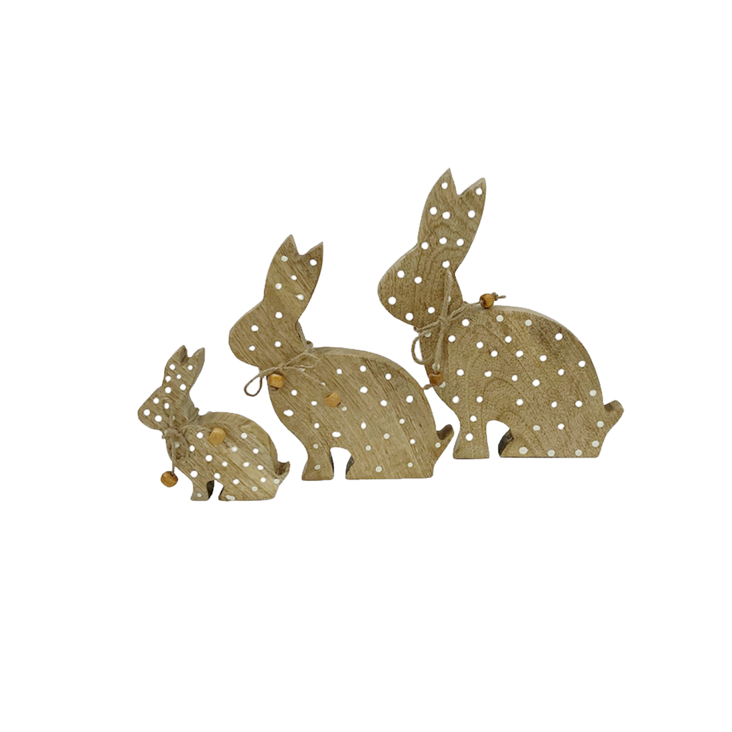 Decorative Polka Dot Rabbits Set Of 3 9-15-19cm Gift