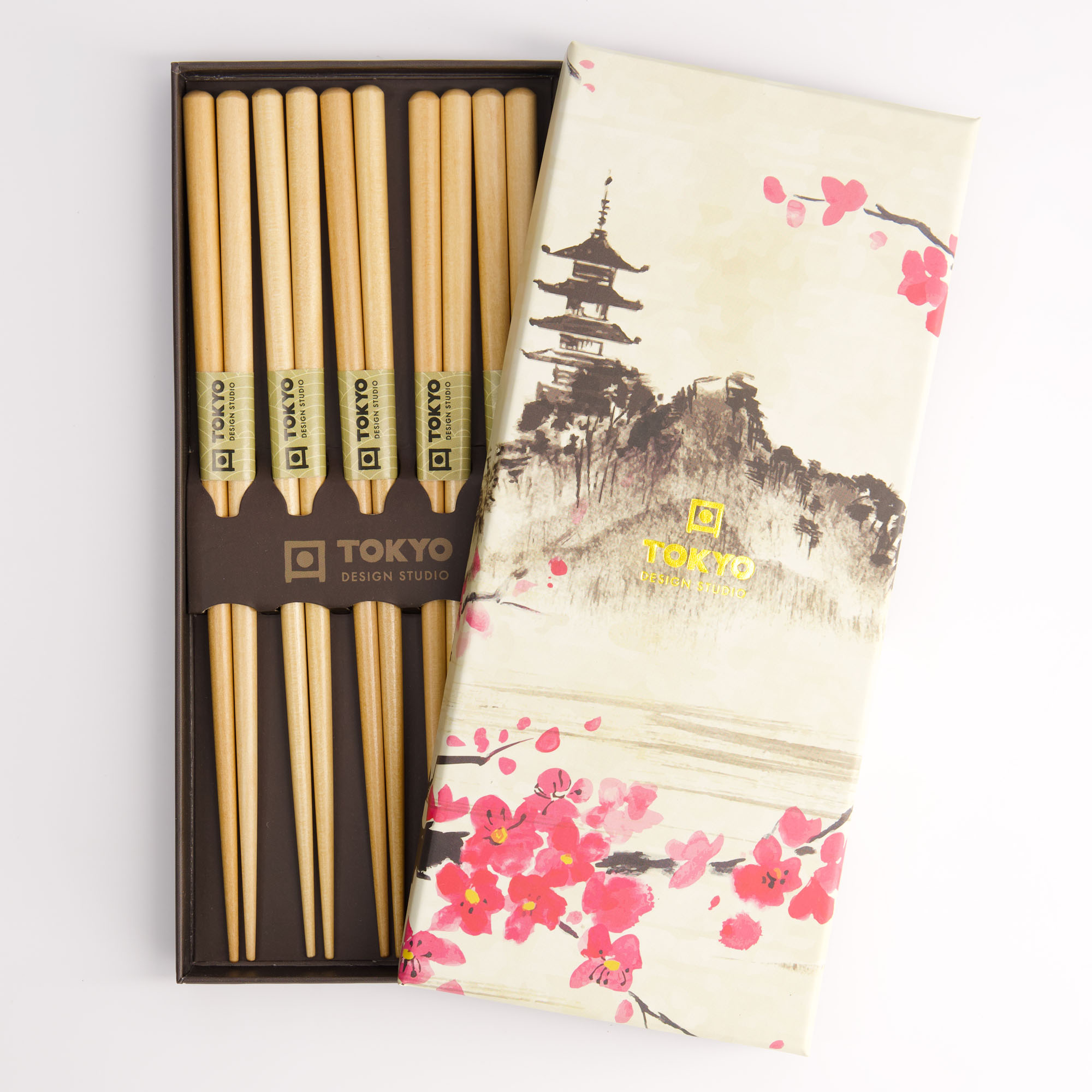 Chopstick Giftset/5 Wooden Brown Dj2023-02 1/100 Gift