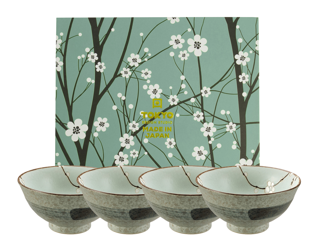 Green Soshun Bowl Giftset 4pcs 16x8cm 600ml 3b 22026 1/6 Gift