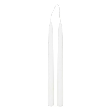 Set Of 2 Hugo White Tapered Candle H30 Gift