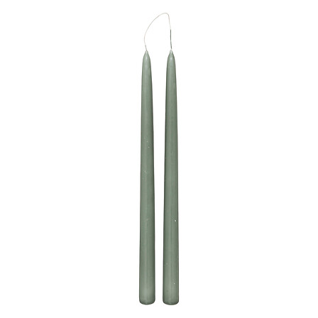 Set Of 2 Hugo Green Tapered Candle H30 Gift