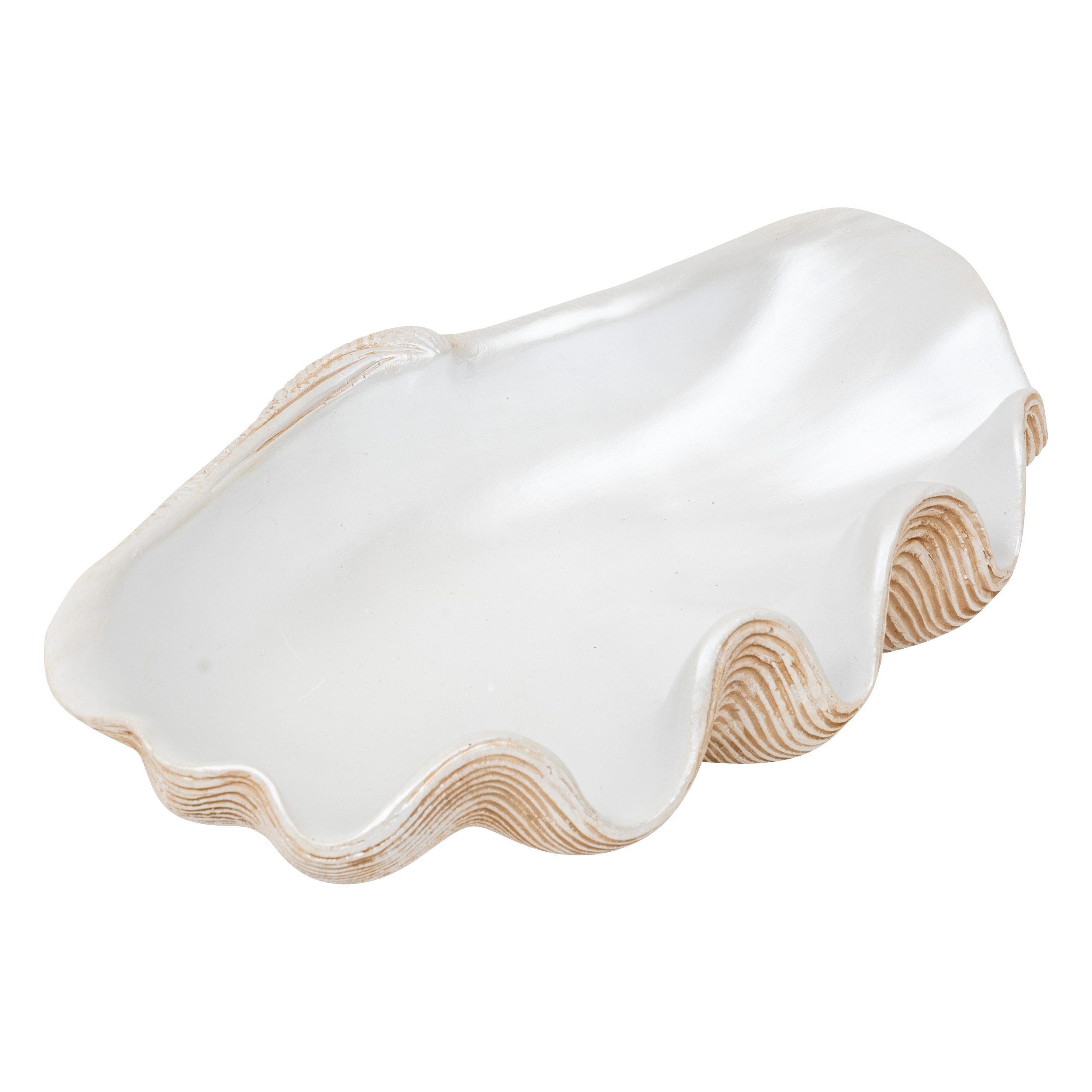 Ocean Shell Decorative Bowl 36 X 20 X 8 Cm White Resin Gift