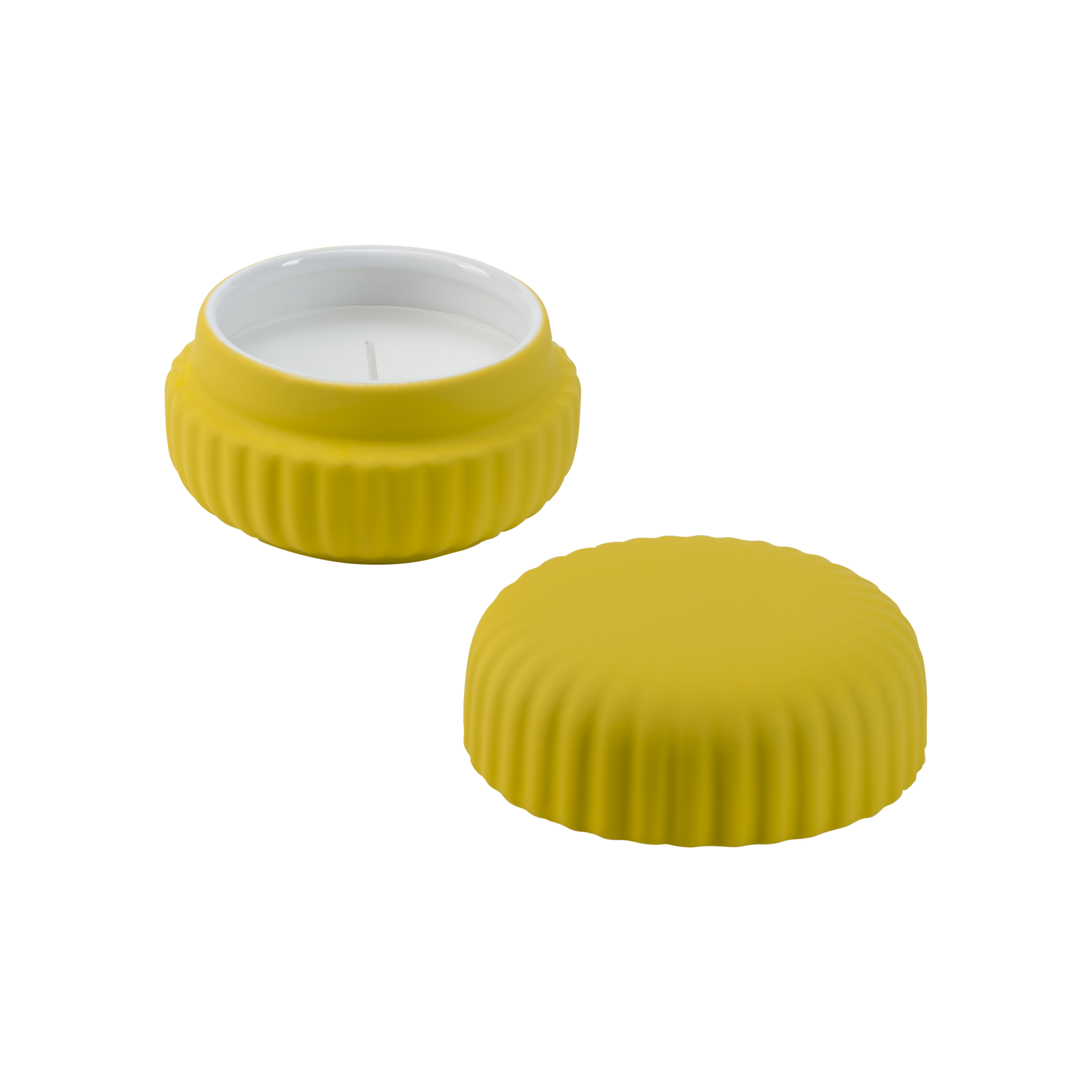 Sofficeluce Yellow Candle W Lid M Gift