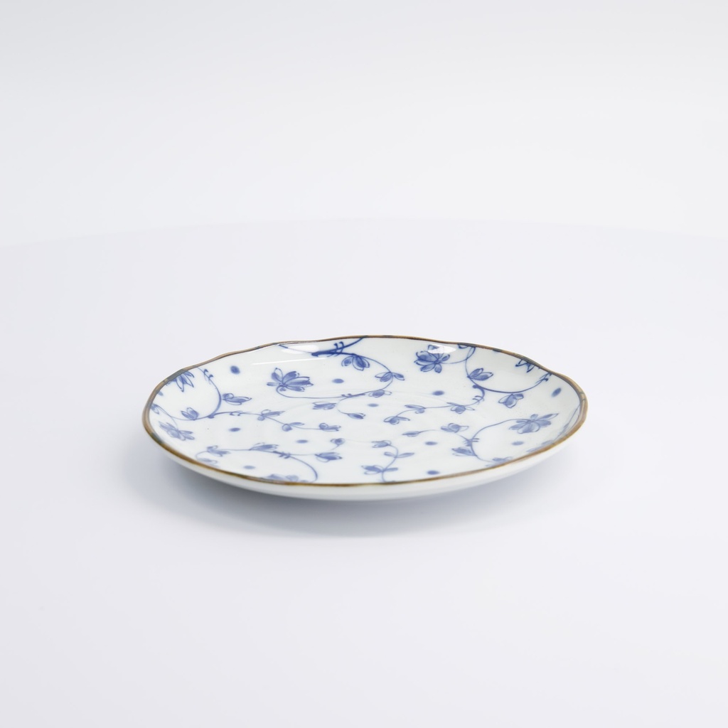 Natsu Karakusa Plate 16.5x2cm Blue/white 004798 12/96 Gift