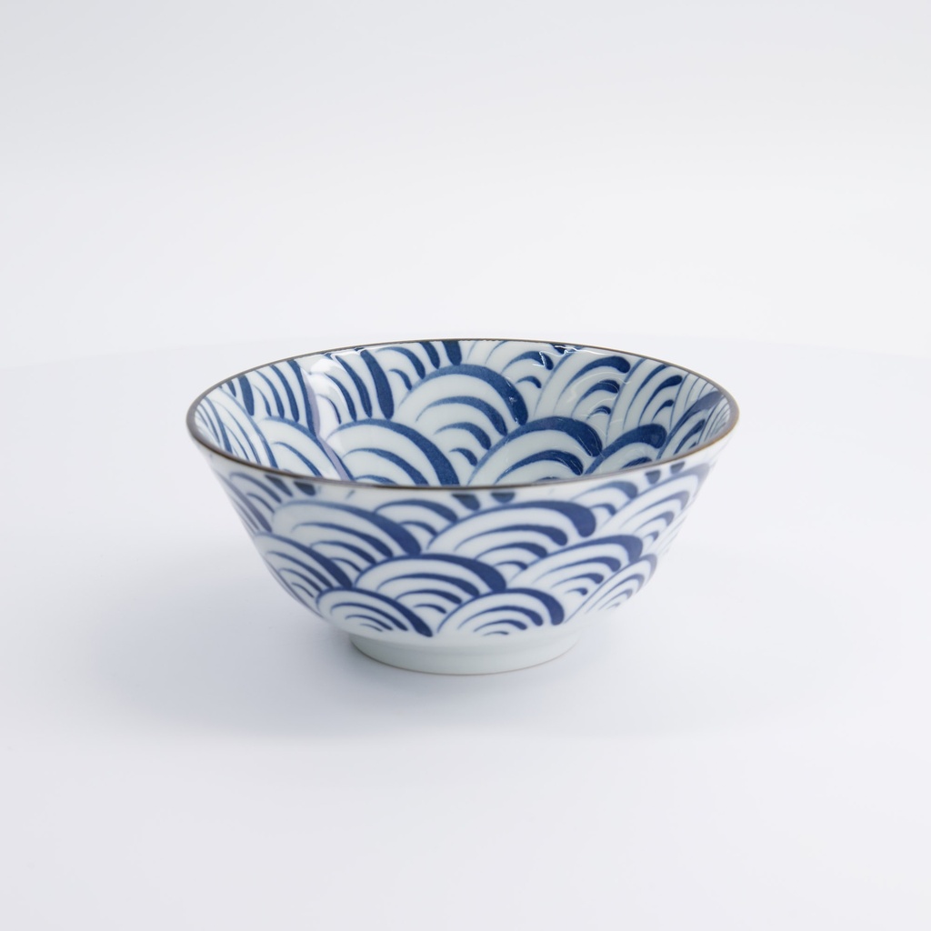 Natsu Nami Tayo Bowl 15.2x6.7cm Blue/white 22336 6/48 Gift