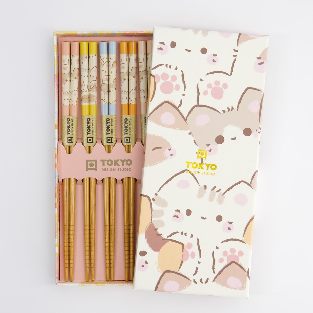 Chopstick Giftset/5 Kawaii Cats 33452 1/100 Gift