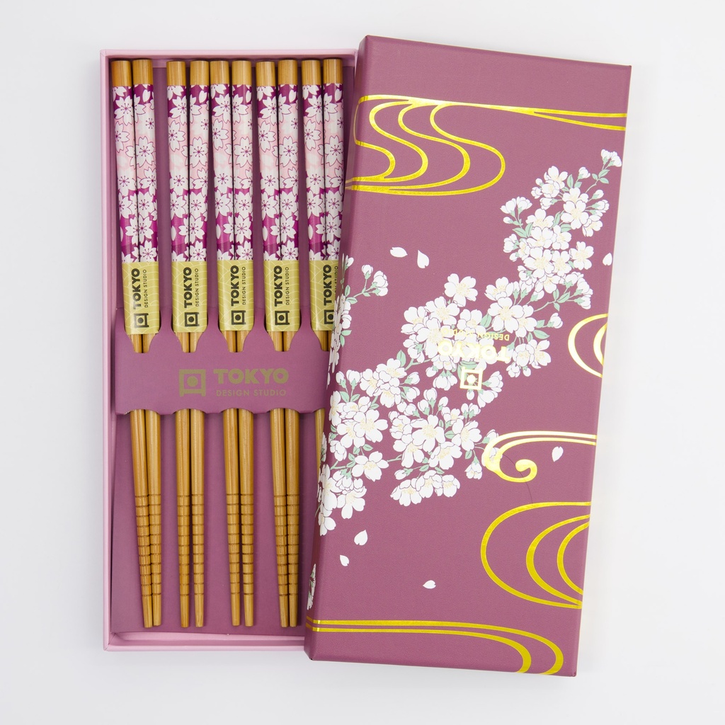 Chopstick Giftset/5 White Sakura 1/100 Gift