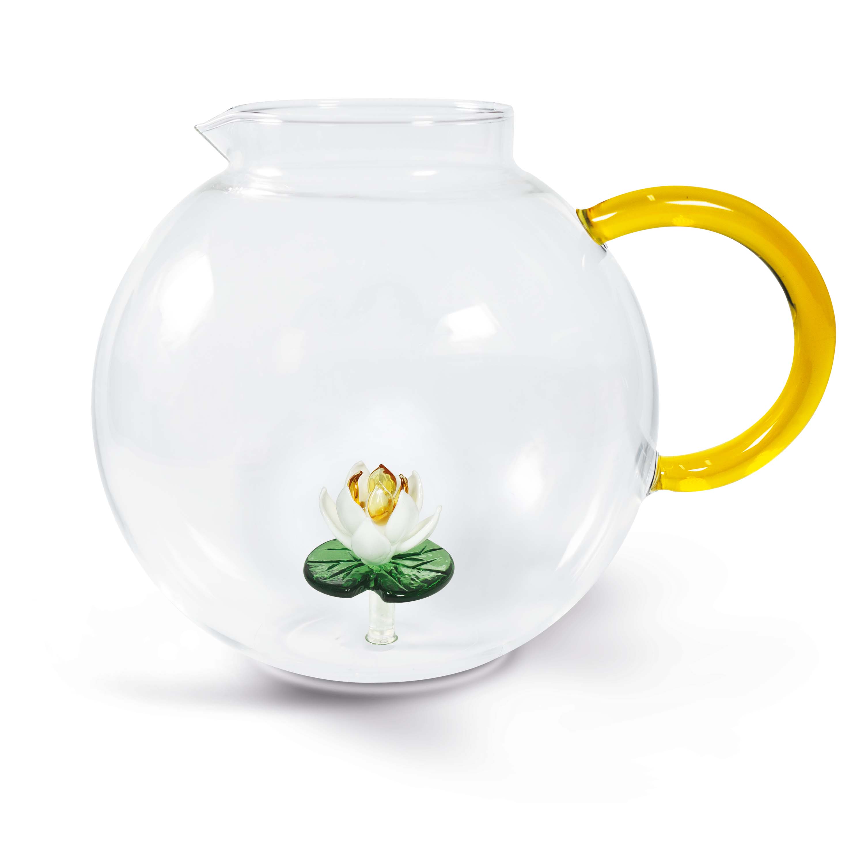 Borosilicate Glass Pitcher Capacity 17 L Water Lily Decoration Gift