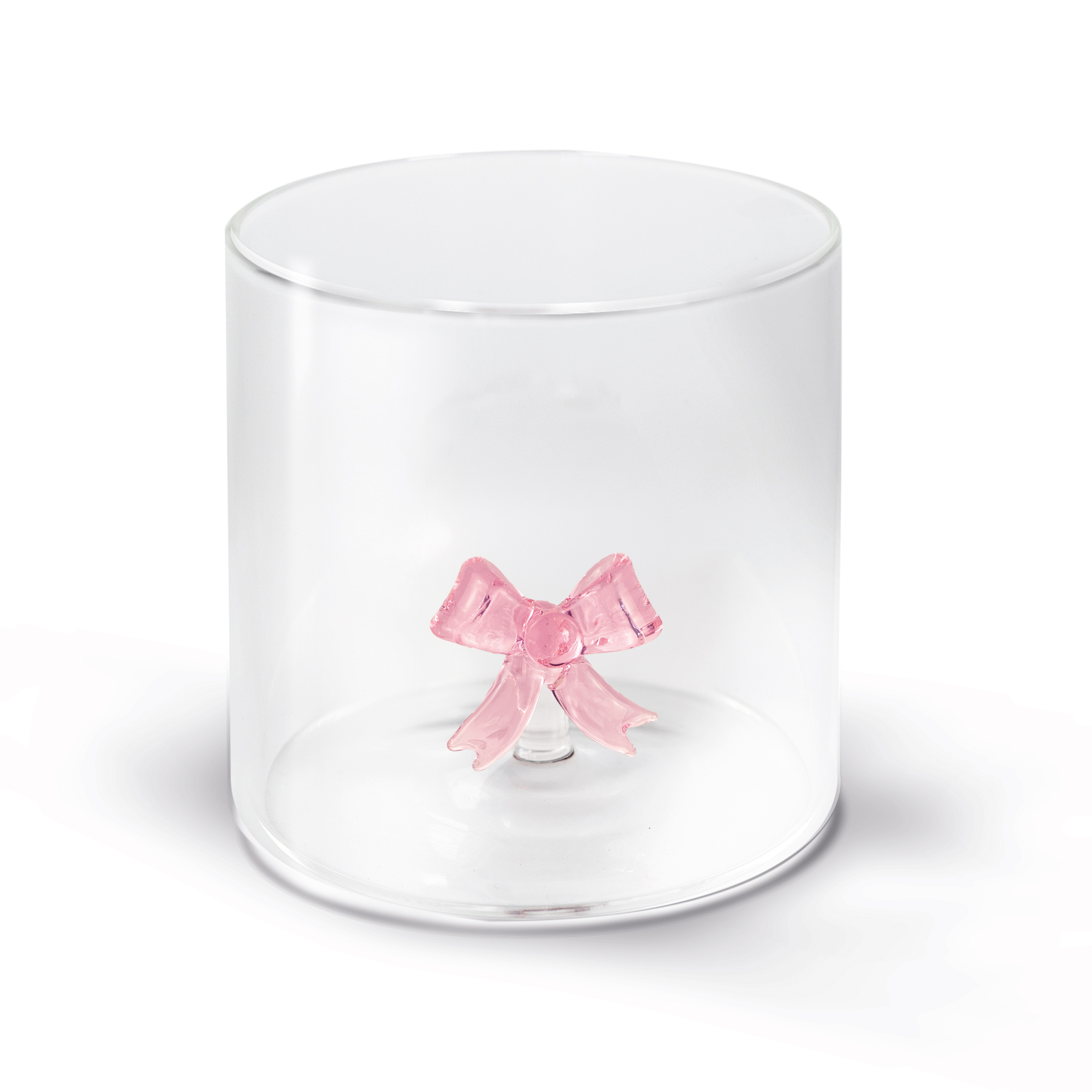 Glass In Borosilicate Glass Capacity 250 Ml Pink Ribbon Decoration Gift