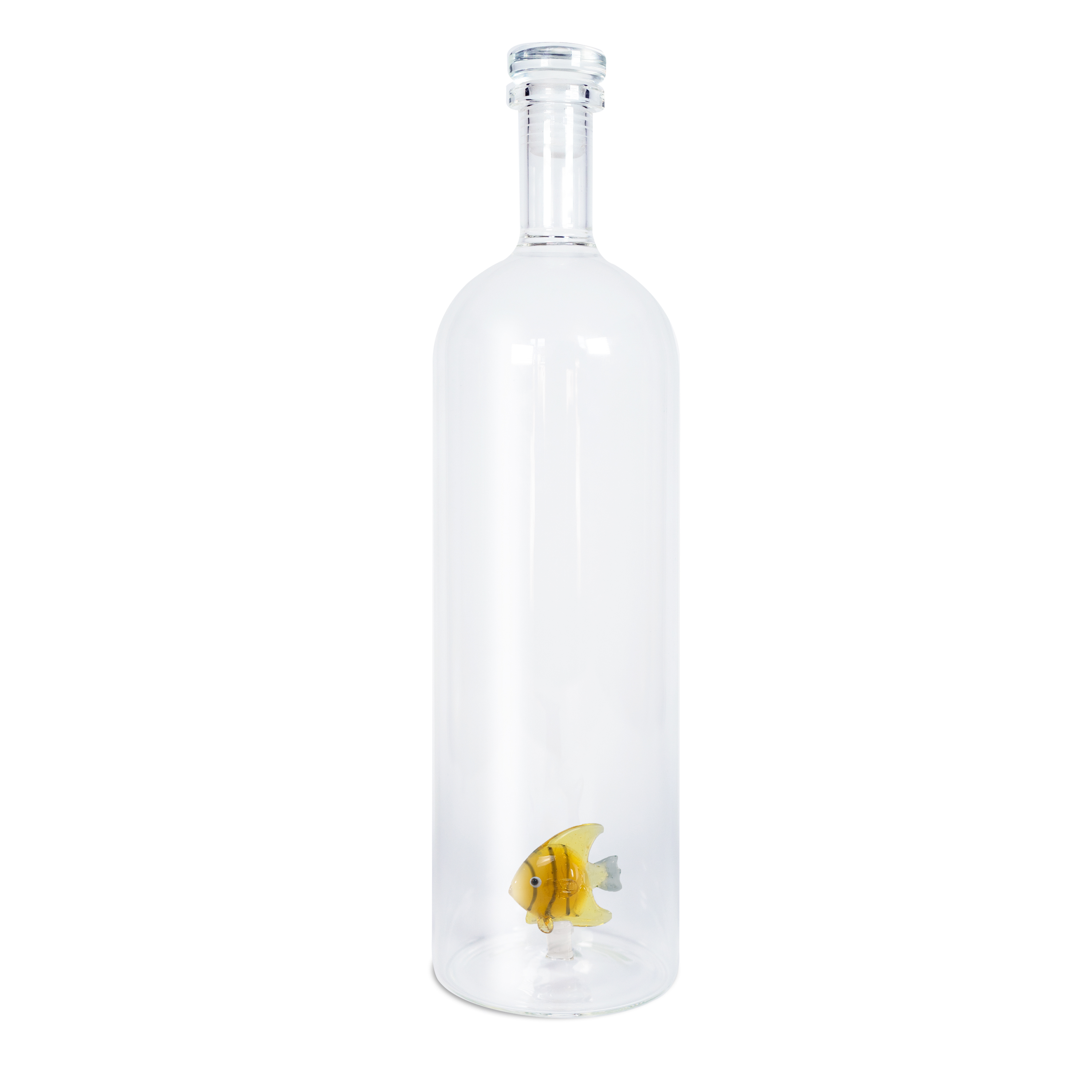 Borosilicate Glass Bottle With Cap Capacity 12 L Decor Gold Tropical Fish Gift