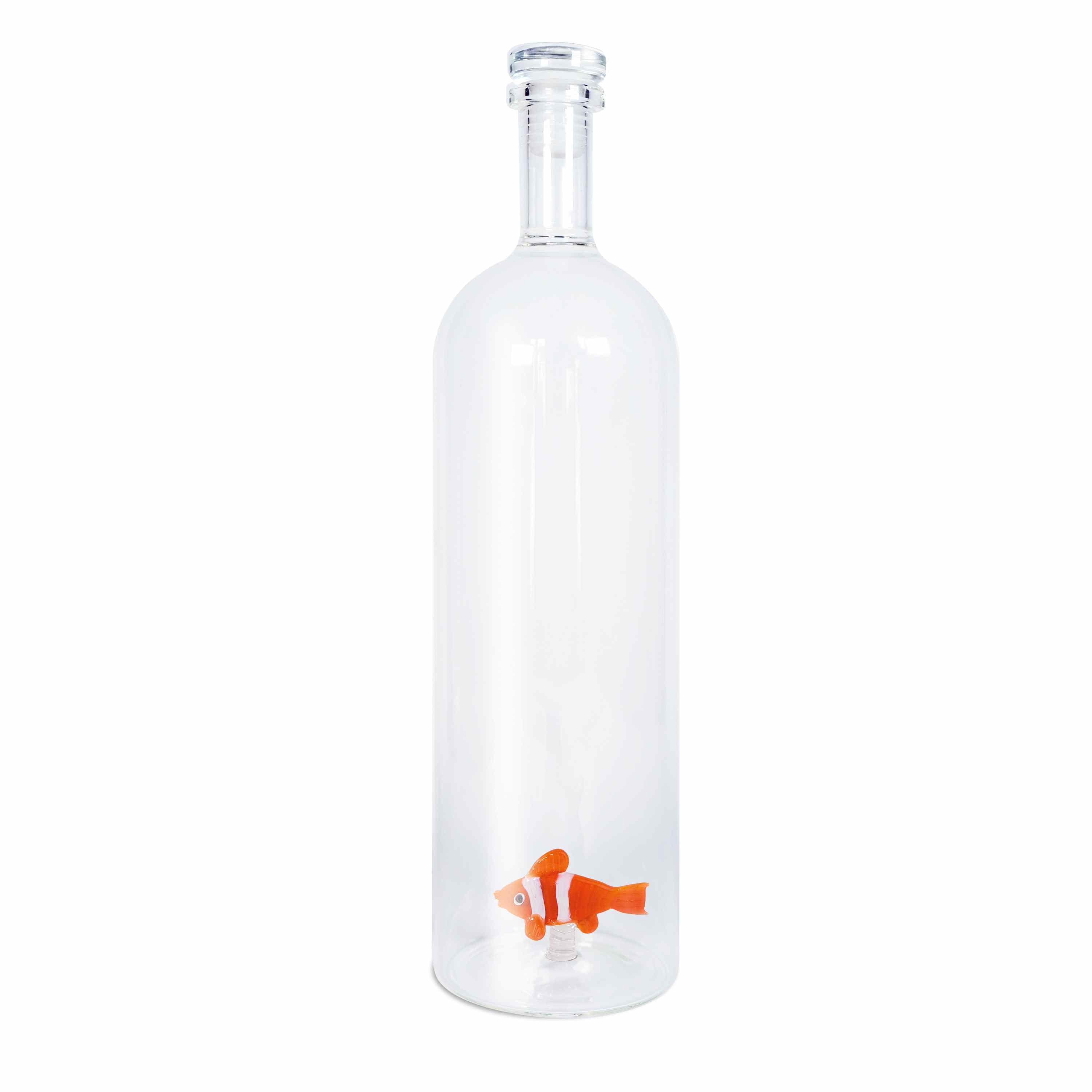 Borosilicate Glass Bottle With Cap Capacity 12 L Decor Gold Clown Fish Gift