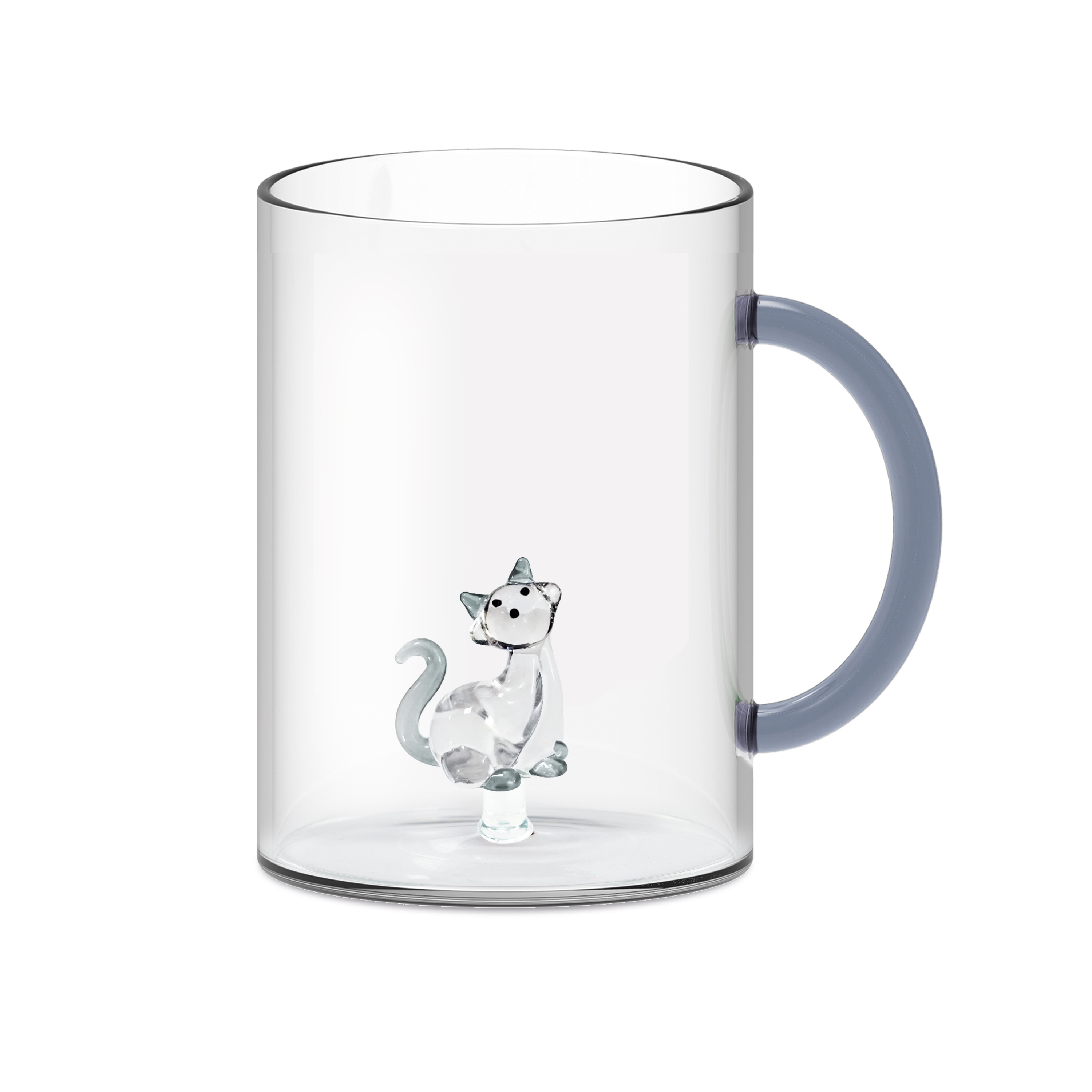 Borosilicate Glass Mug Cap420 Ml Cat DÃ‰cor Gift