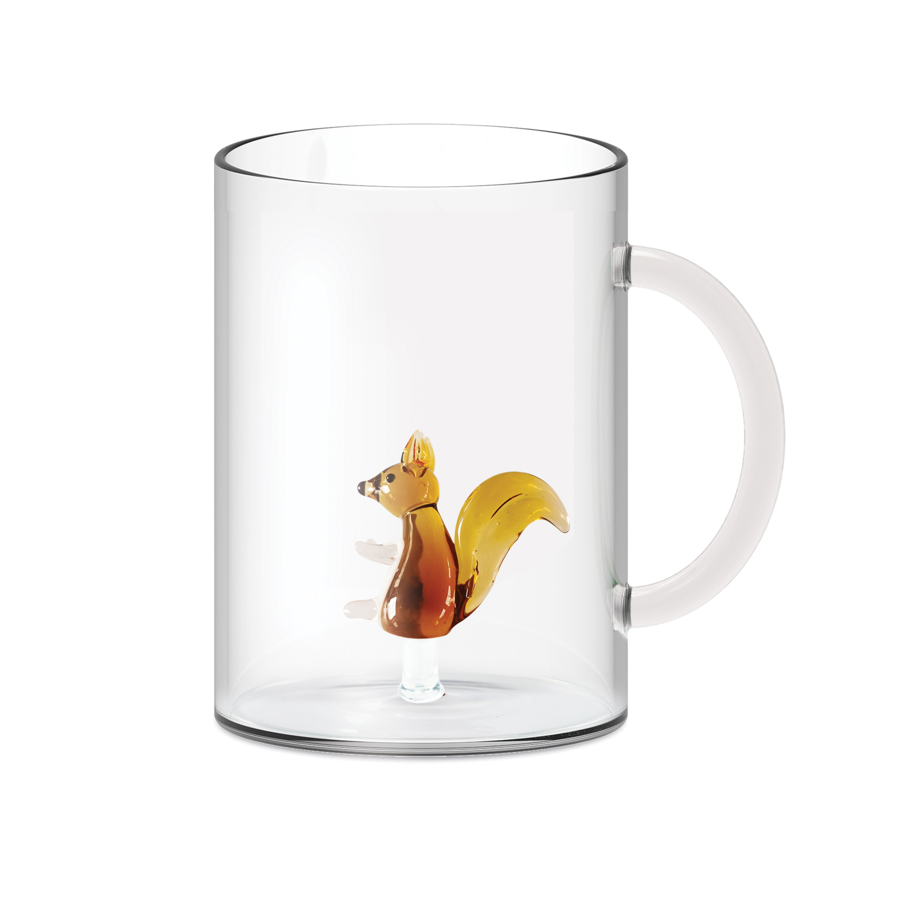 Borosilicate Glass Mug Cap420 Ml Squirrel DÃ‰cor Gift