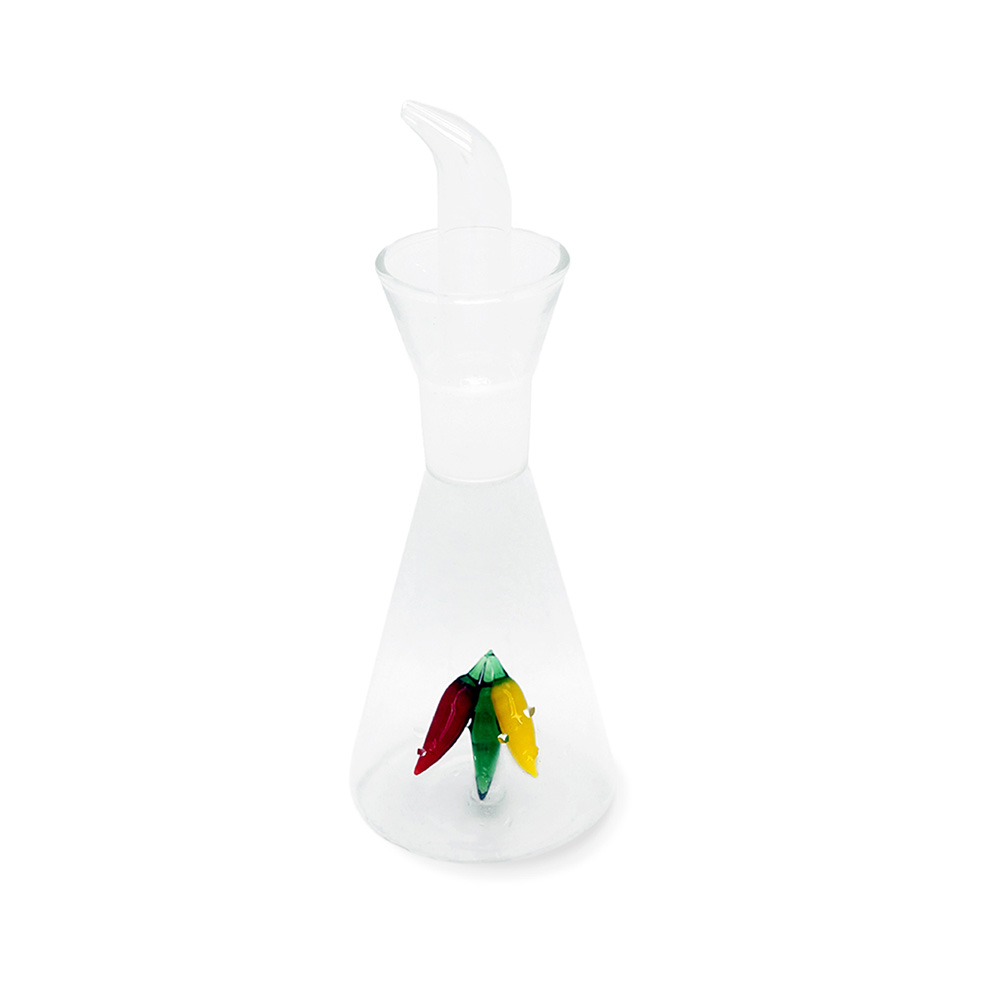 Borosilicate Glass Cruet Capacity 250ml Chilli Decoration Gift