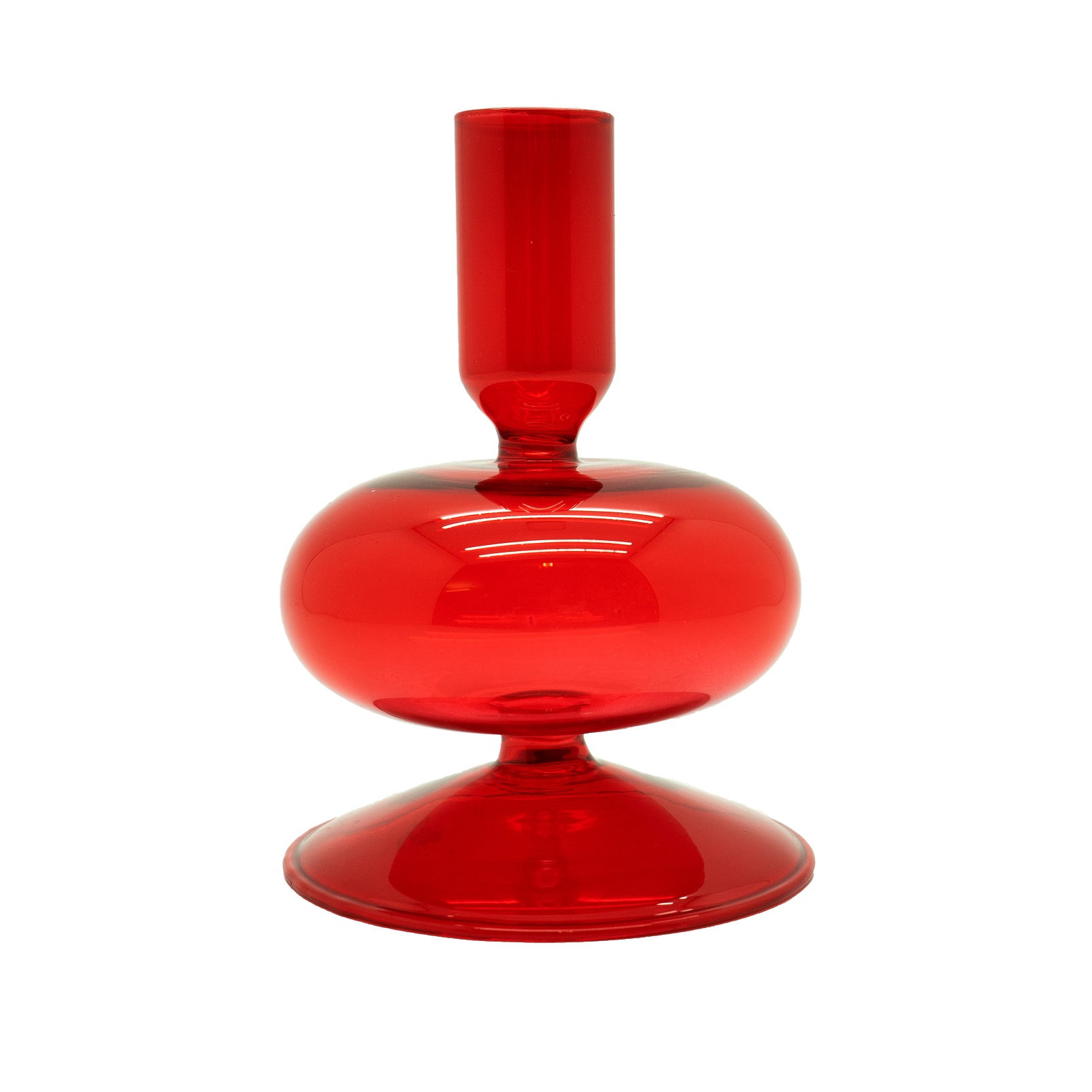 Glass Candle Holder 12 Cm Red Color Gift
