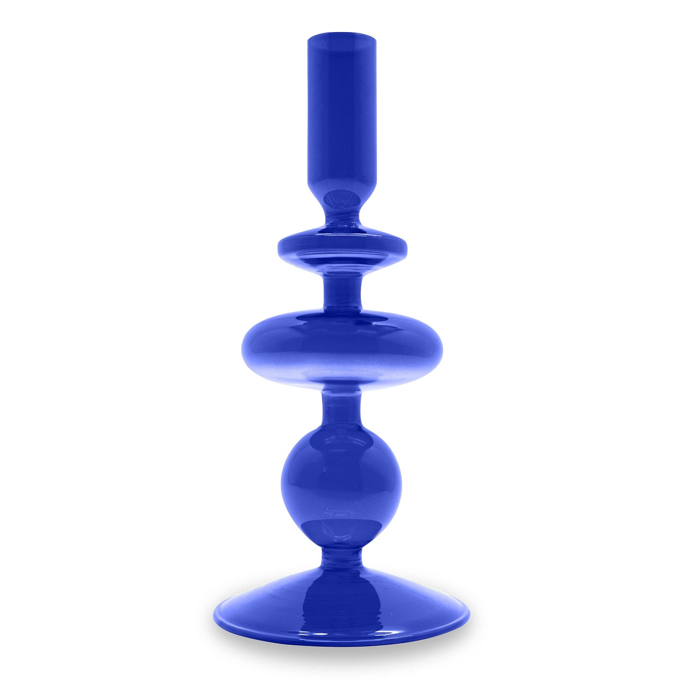 Glass Candle Holder 20 Cm Blue Color Gift