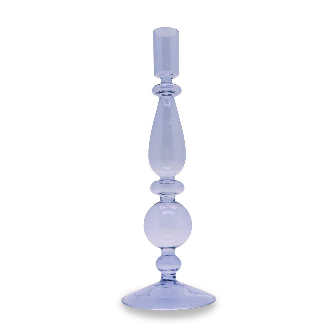 Glass Candle Holder 25 Cm Lilac Color Gift