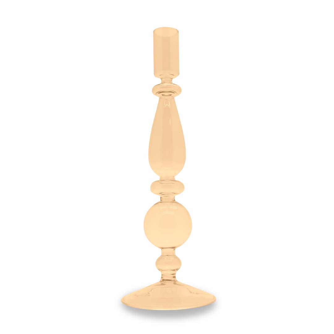 Glass Candle Holder 25 Cm Peach Color Gift