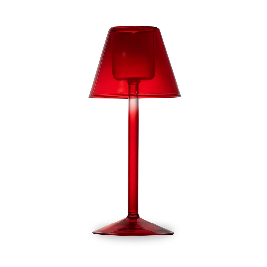 Glass Tealight Holder 22 Cm Red Color Gift