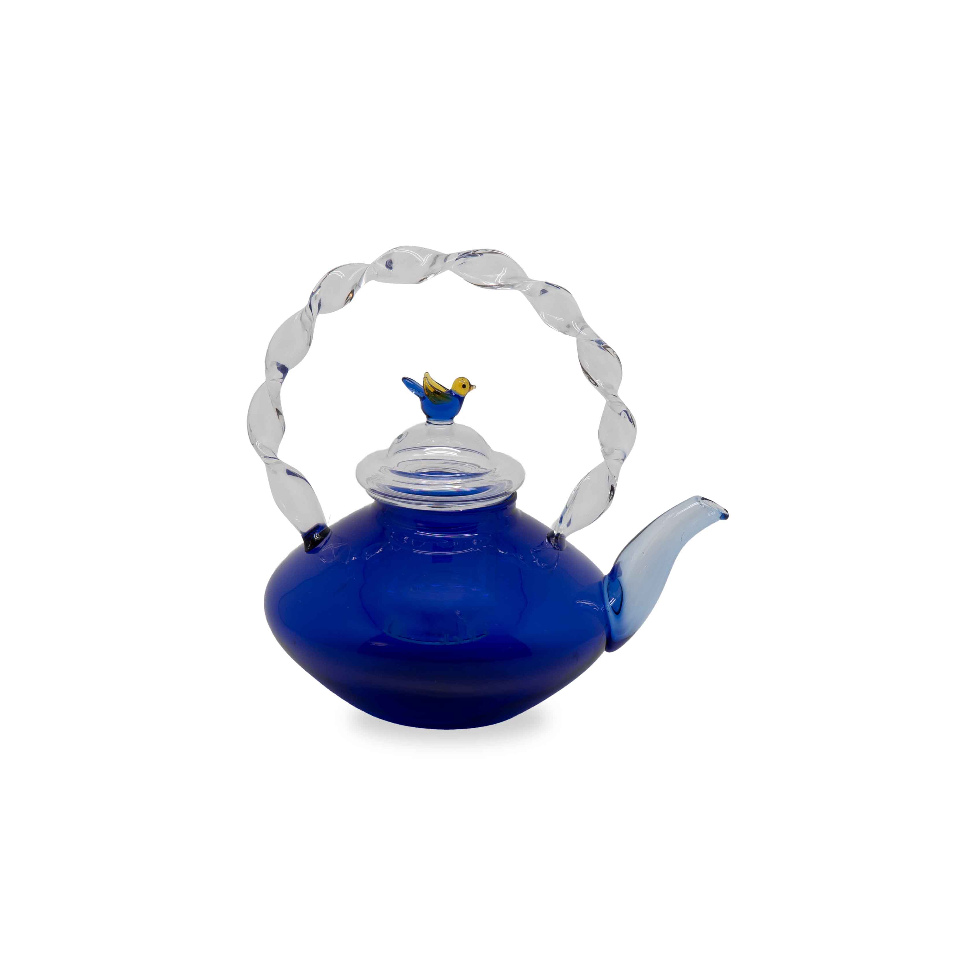Glass Teapot  Capacity 660 Ml Blue Color Gift