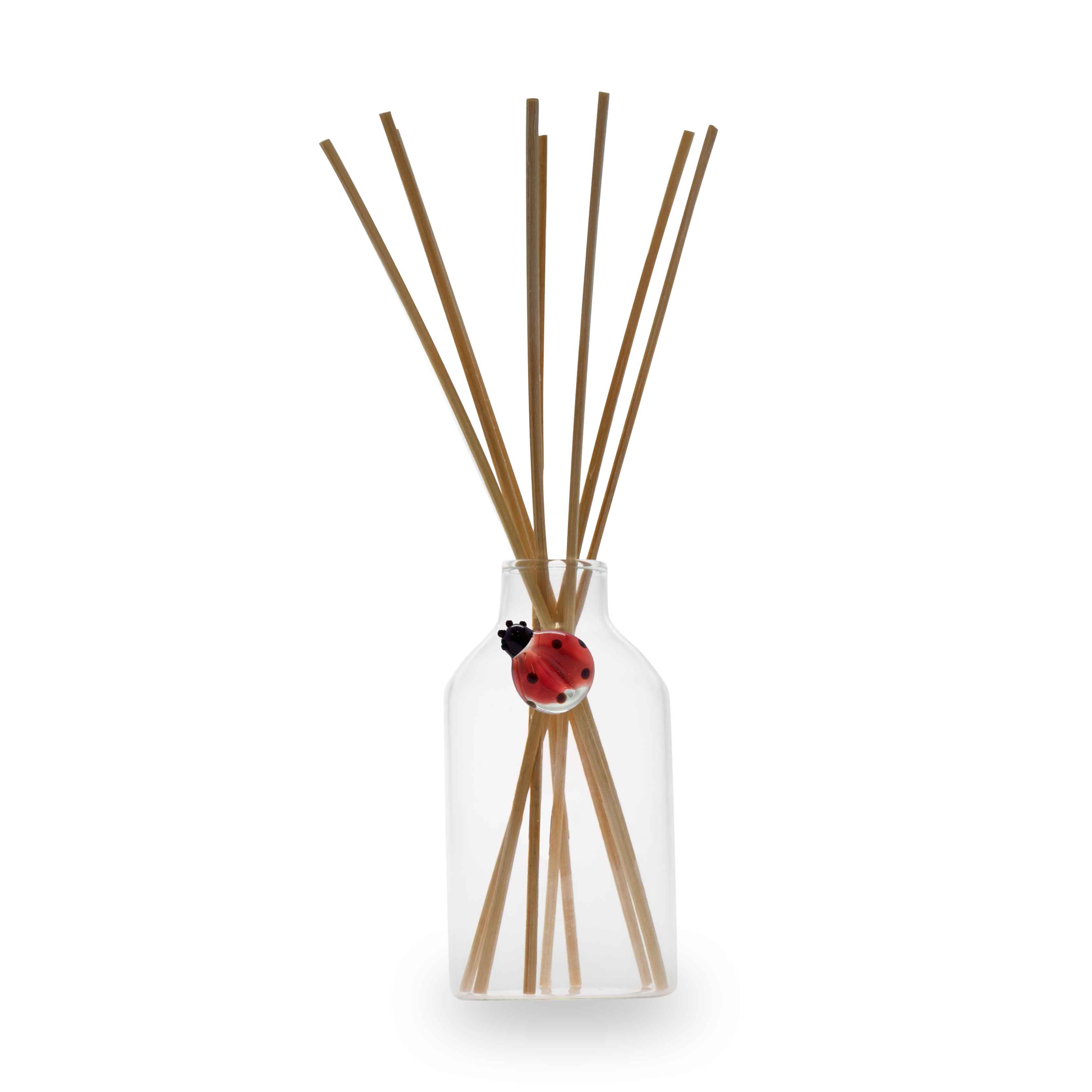 Glass Essence Diffuser With External Decoration Ladybird Decoration Gift