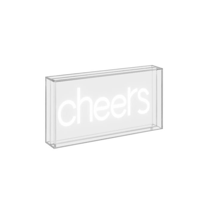 Neon Sign With Plexiglass Frame 23 X 13 Cm Cheers Decoration Gift