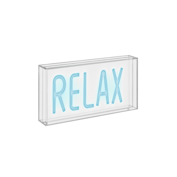 Neon Sign With Plexiglass Frame 23 X 13 Cm Relax Decoration Gift