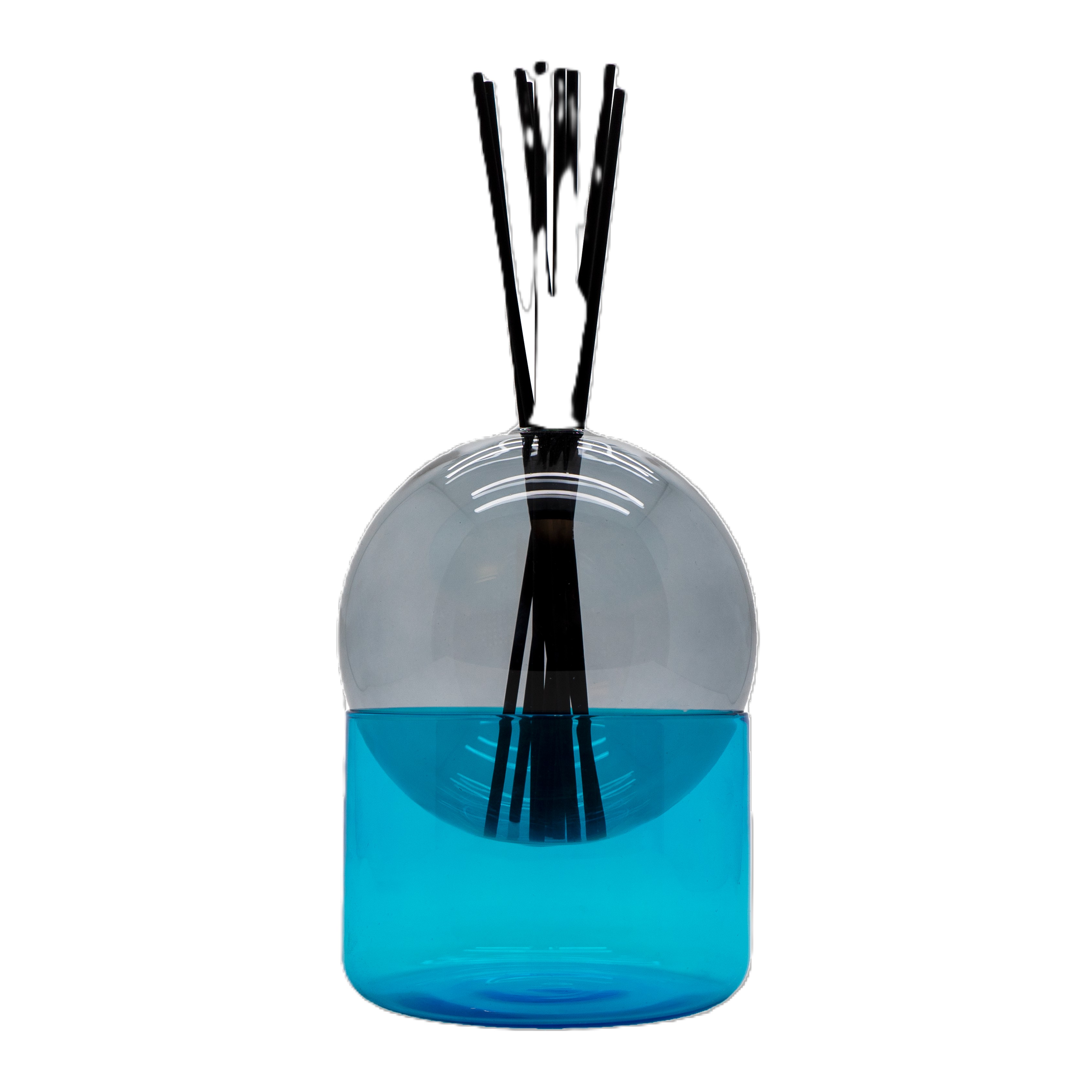 Glass Vase Ã˜ 13 H 18 Cm Color Grey And Blue Gift