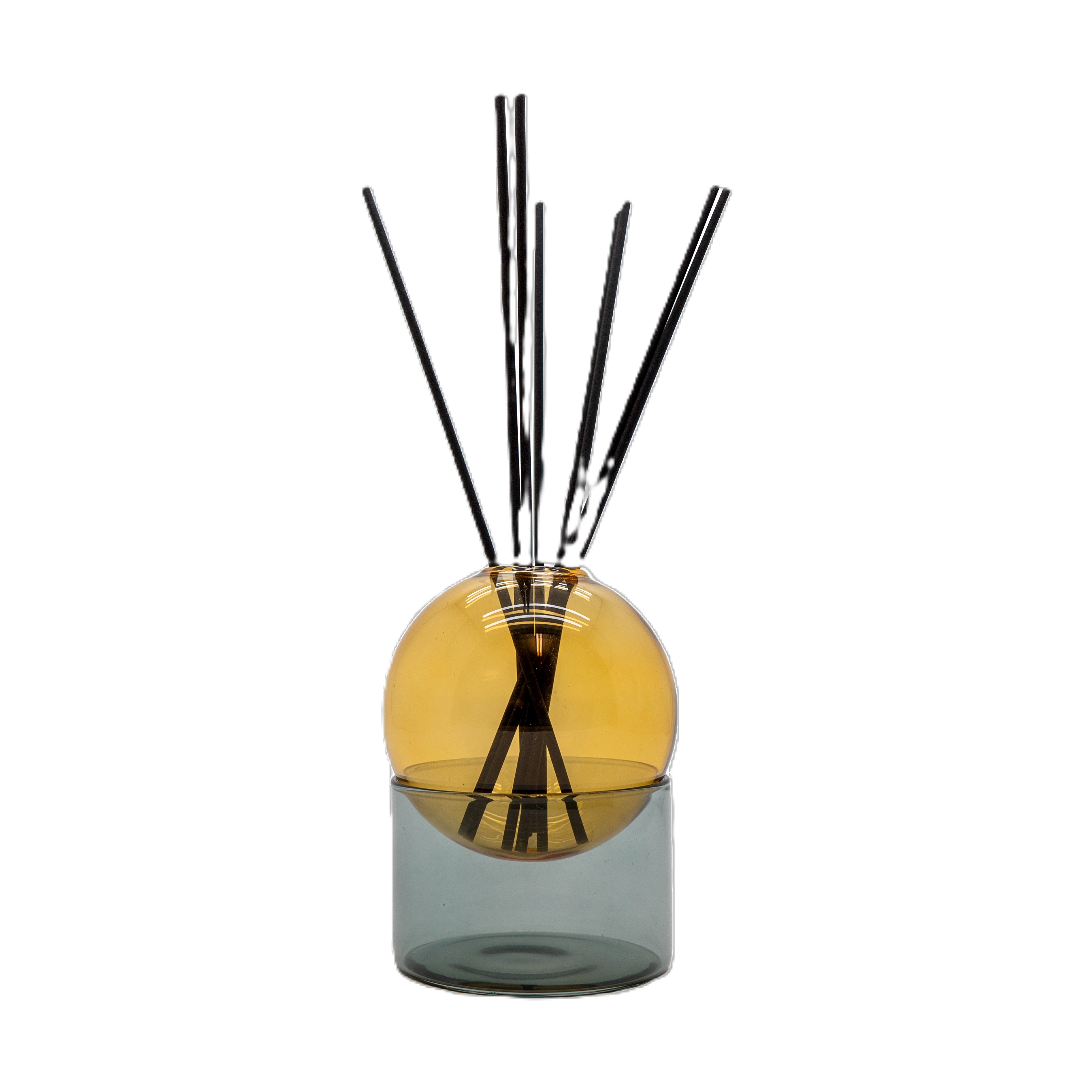 Colored Glass Vase ? 75 H 105 Cm Amber And Grey Colour Gift