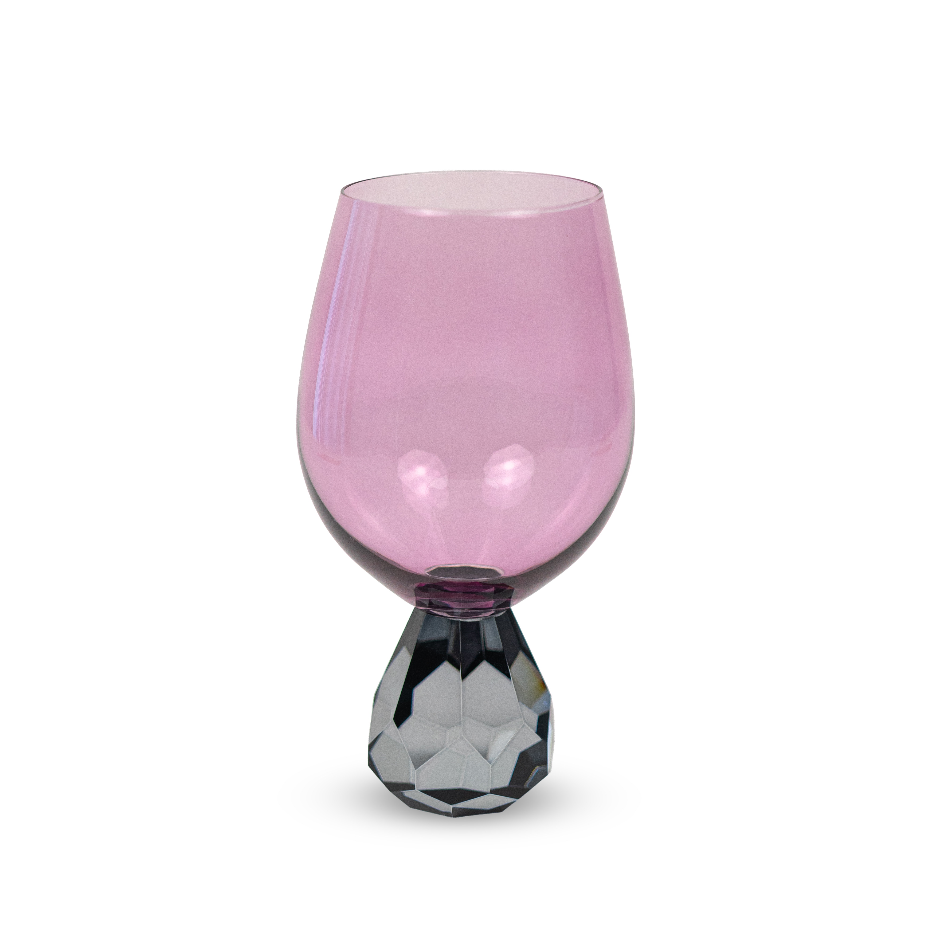 Cocktail Glass In Diamond Effect Glass Purple And Grey Color Gift