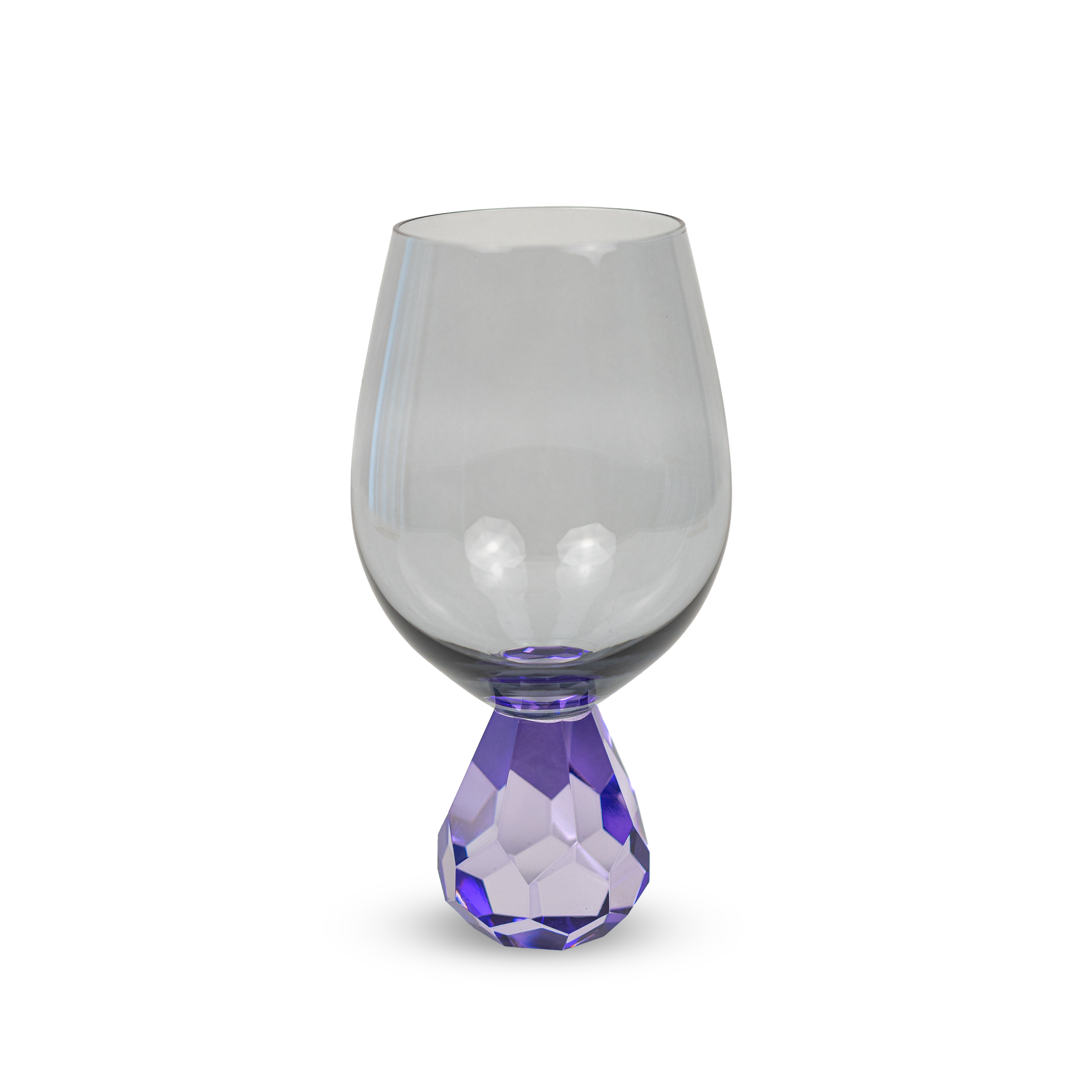 Cocktail Glass In Diamond Effect Glass Grey And Purple Color Gift