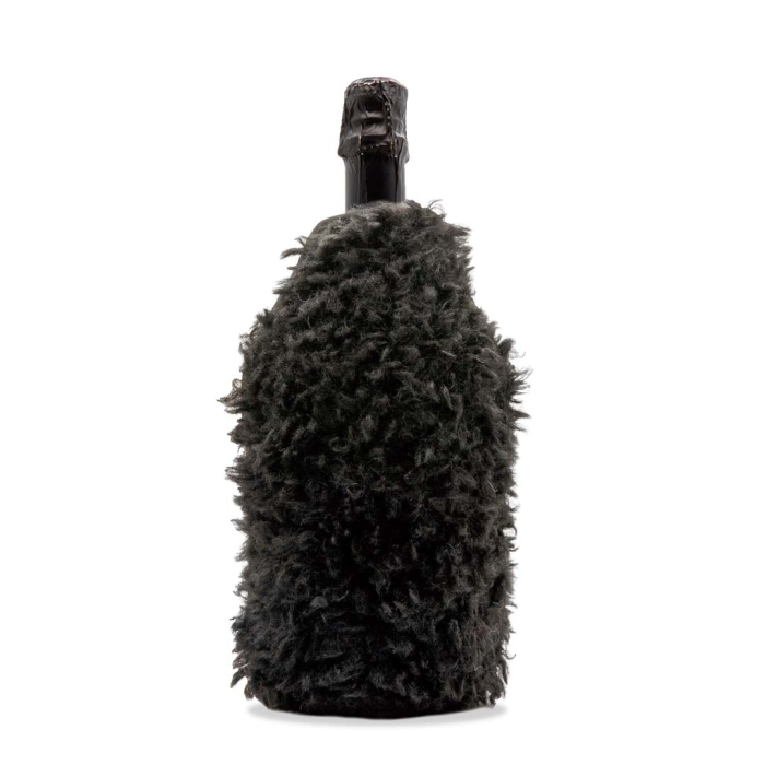 Glacette With Decorative Eco Fur Black Color Gift