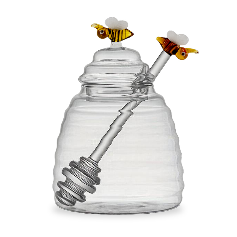 Honey Jar With Glass Decorations Capacity 500 Ml Gift
