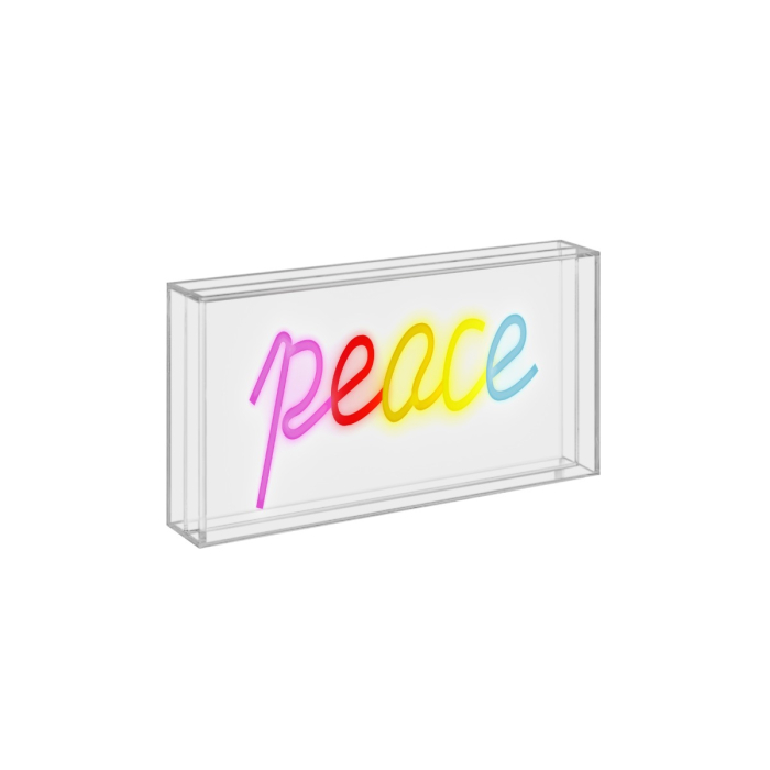 Neon Sign With Plexiglass Frame 30 X 15 Cm Peace Decoration Gift
