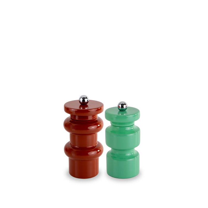 Pepper Mill And Salt Mill Set Brick Red And Sage Colors Gift