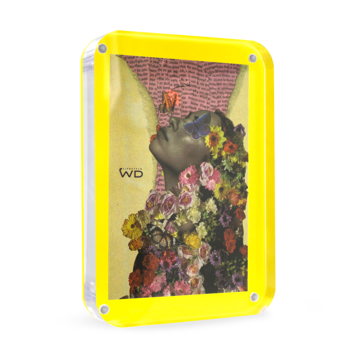 Acrylic Frame With Magnetic Closure Yellow Color Size 128x179x22cm Gift
