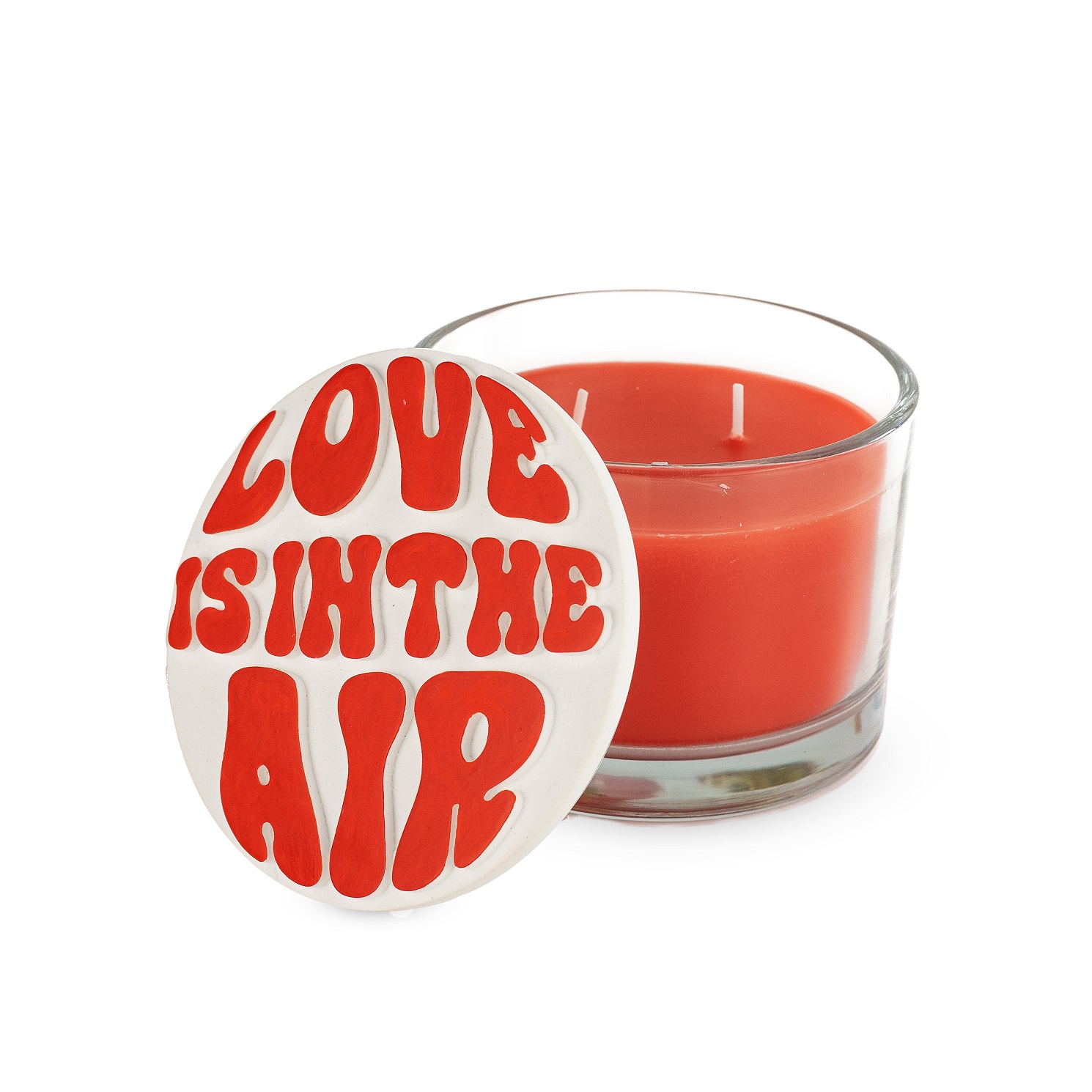 Scented Candle With Plaster Lid Love Is In The Air Decor Gift