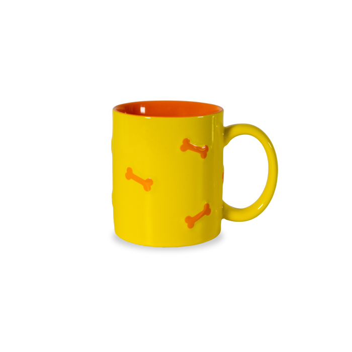 Stoneware Mug Orange Bone Decor Capacity 420 Ml Gift