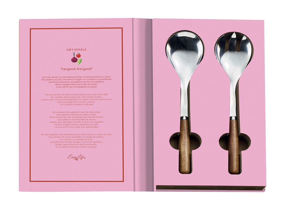 2-piece Set - Pair Of Salad Servers In Gift Novel Gift Box Gift