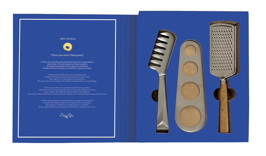 3-piece Pasta Set - Portioner + Grater + Tongs In Gift Novel Gift Box Gift