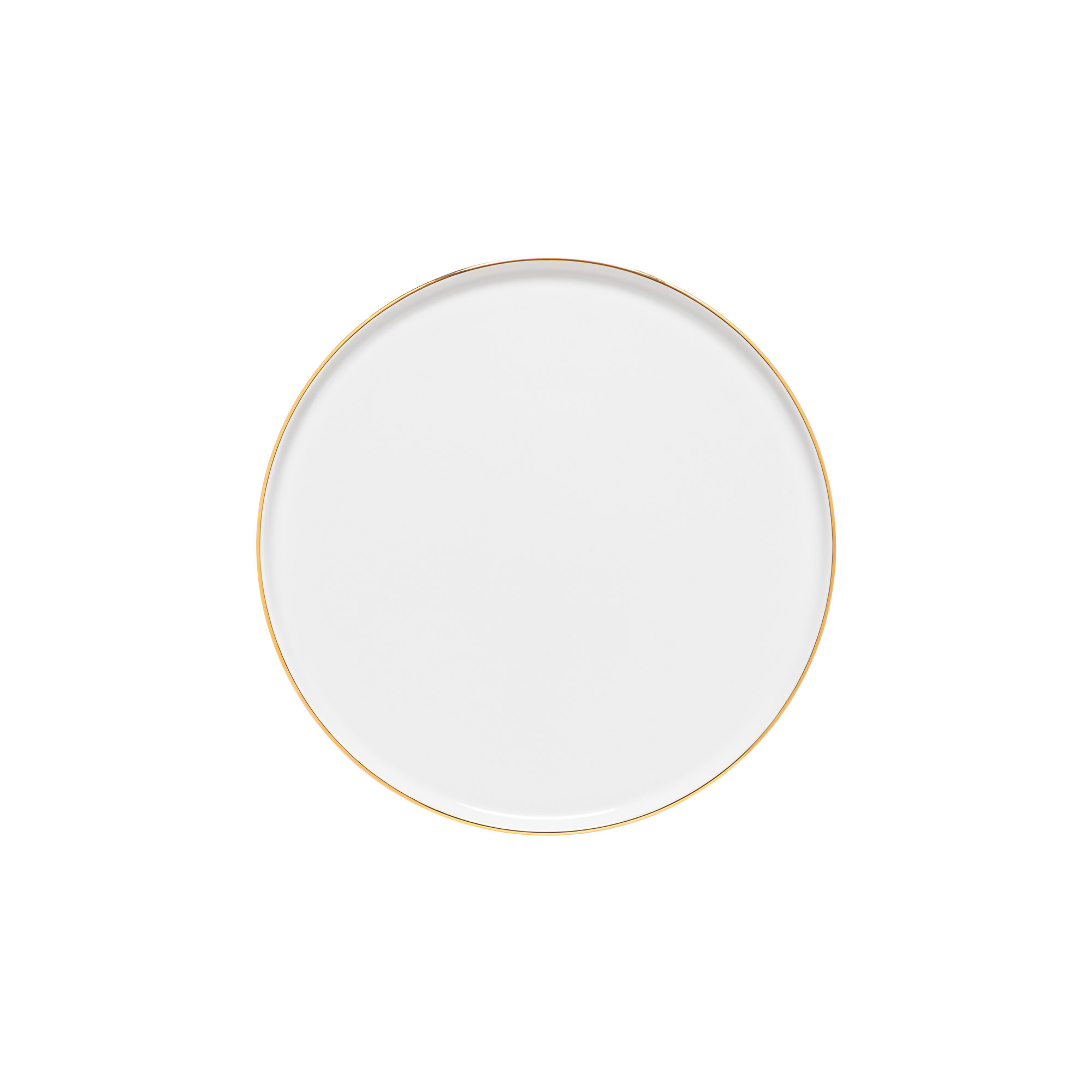 Resonance White-gold Porcelain Round Plate Gold Rim 23cm Gift