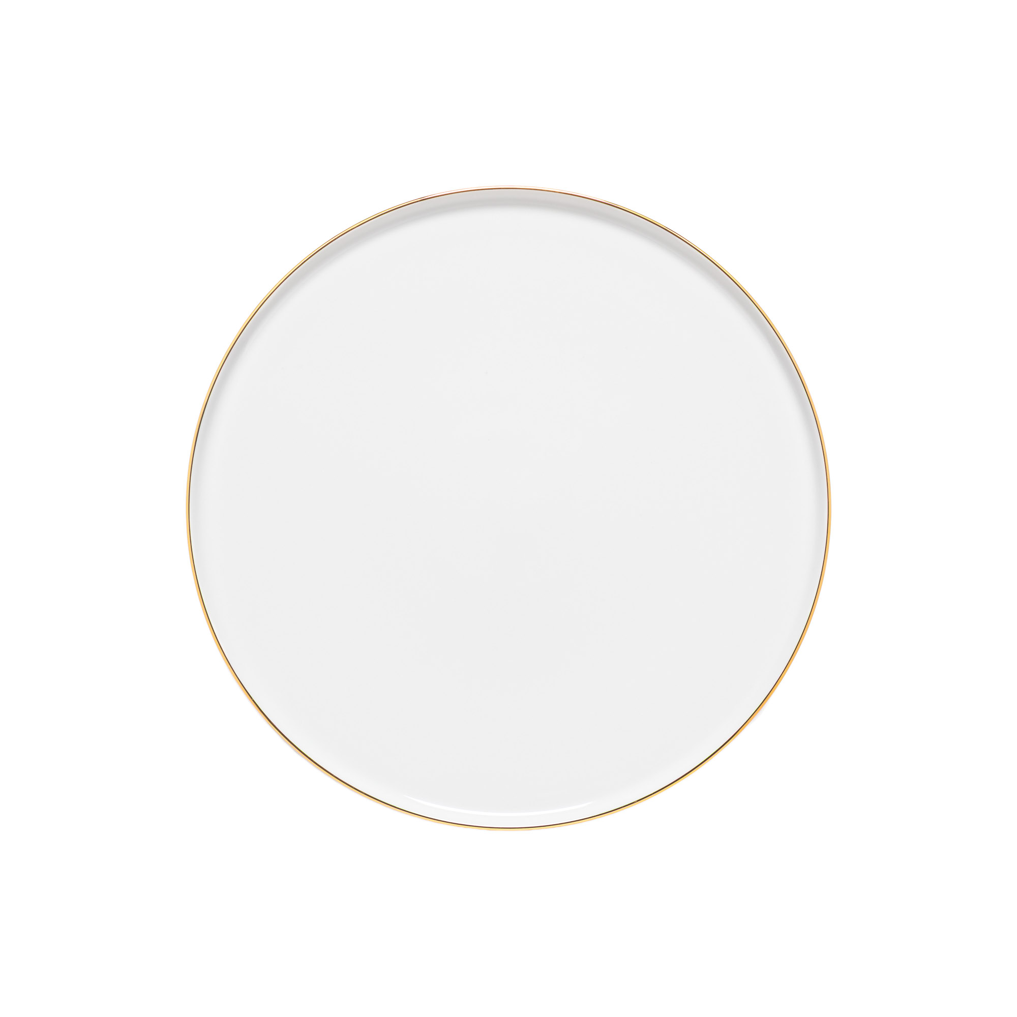 Resonance White-gold Porcelain Round Plate Gold Rim 27cm Gift