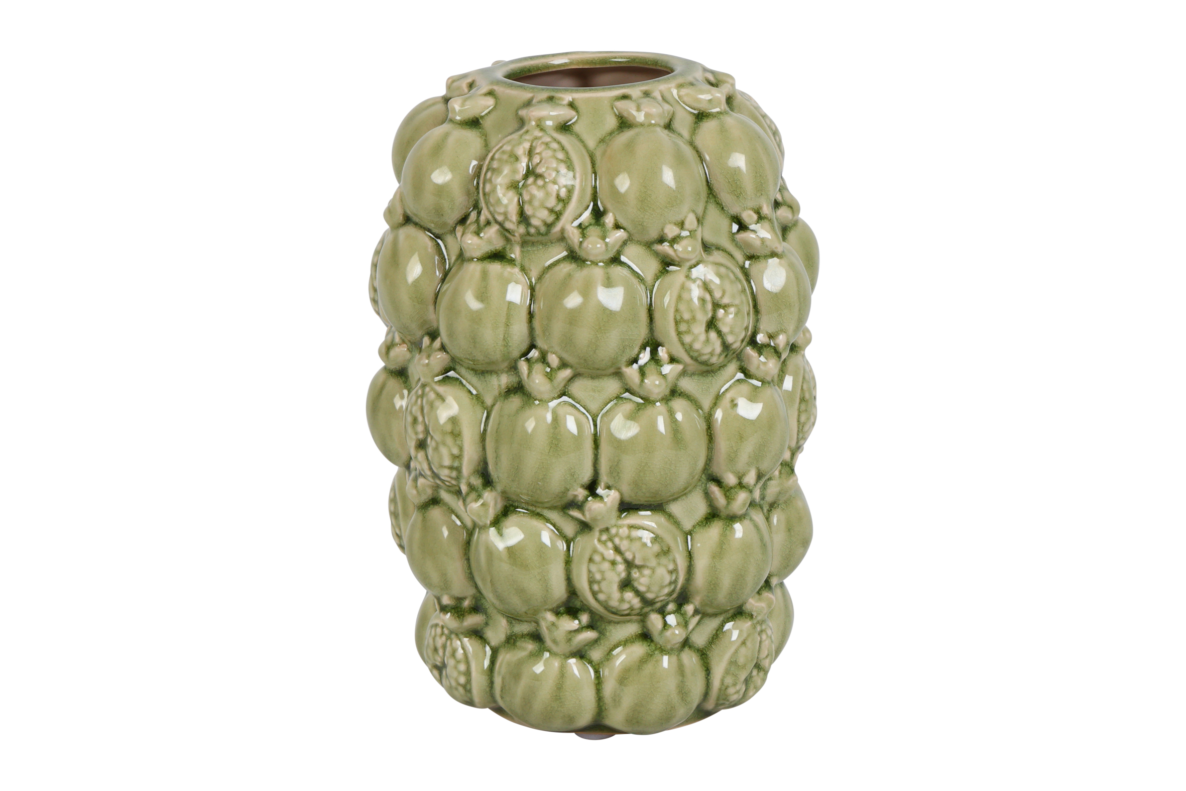 Flowerpot W/pomegranate Rd Fabio M D.green Gift