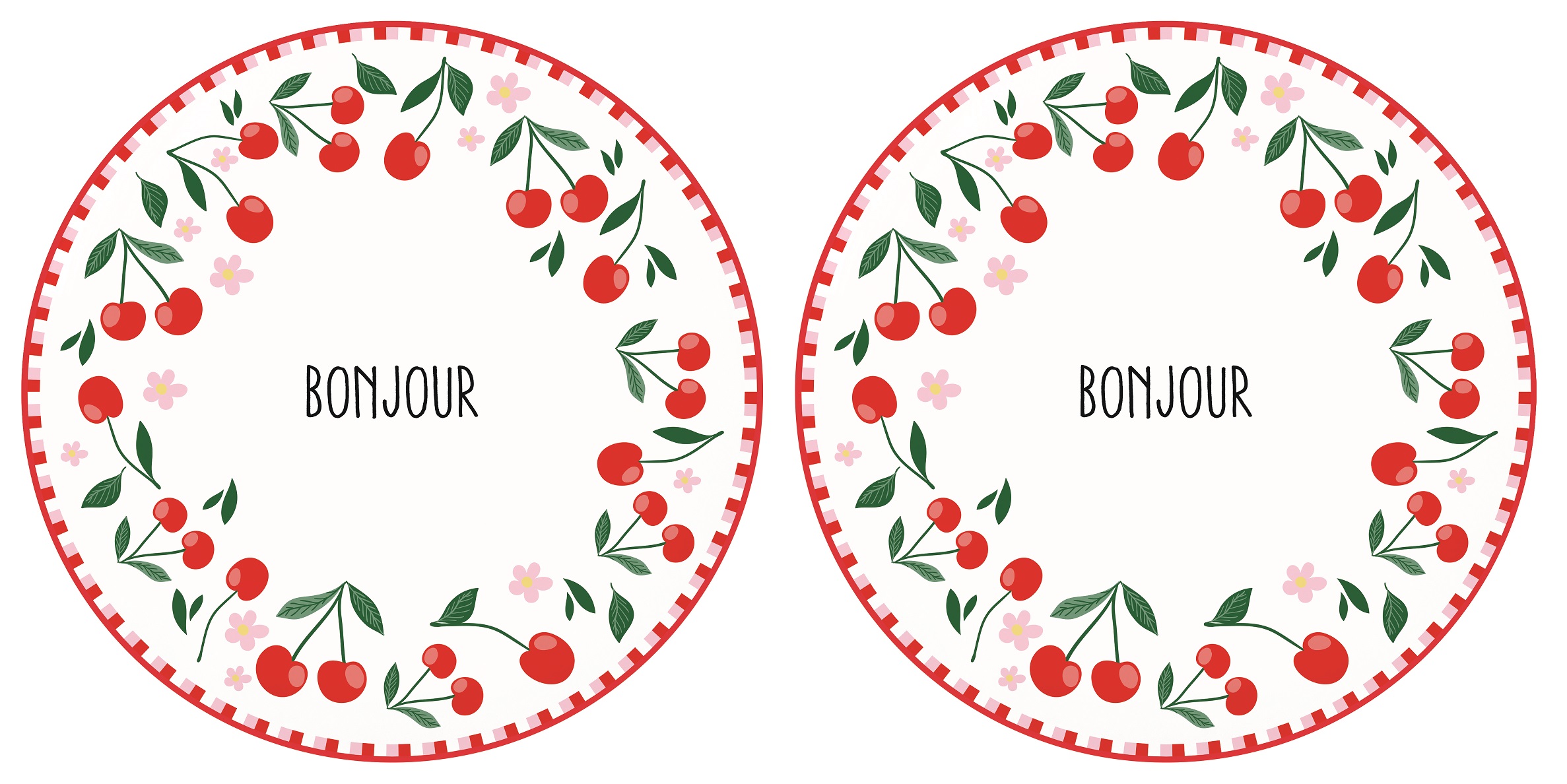 Set 2 Porcelain Side Plates Ã˜ 20 Cm In C.b. Twist & Match Red Gift