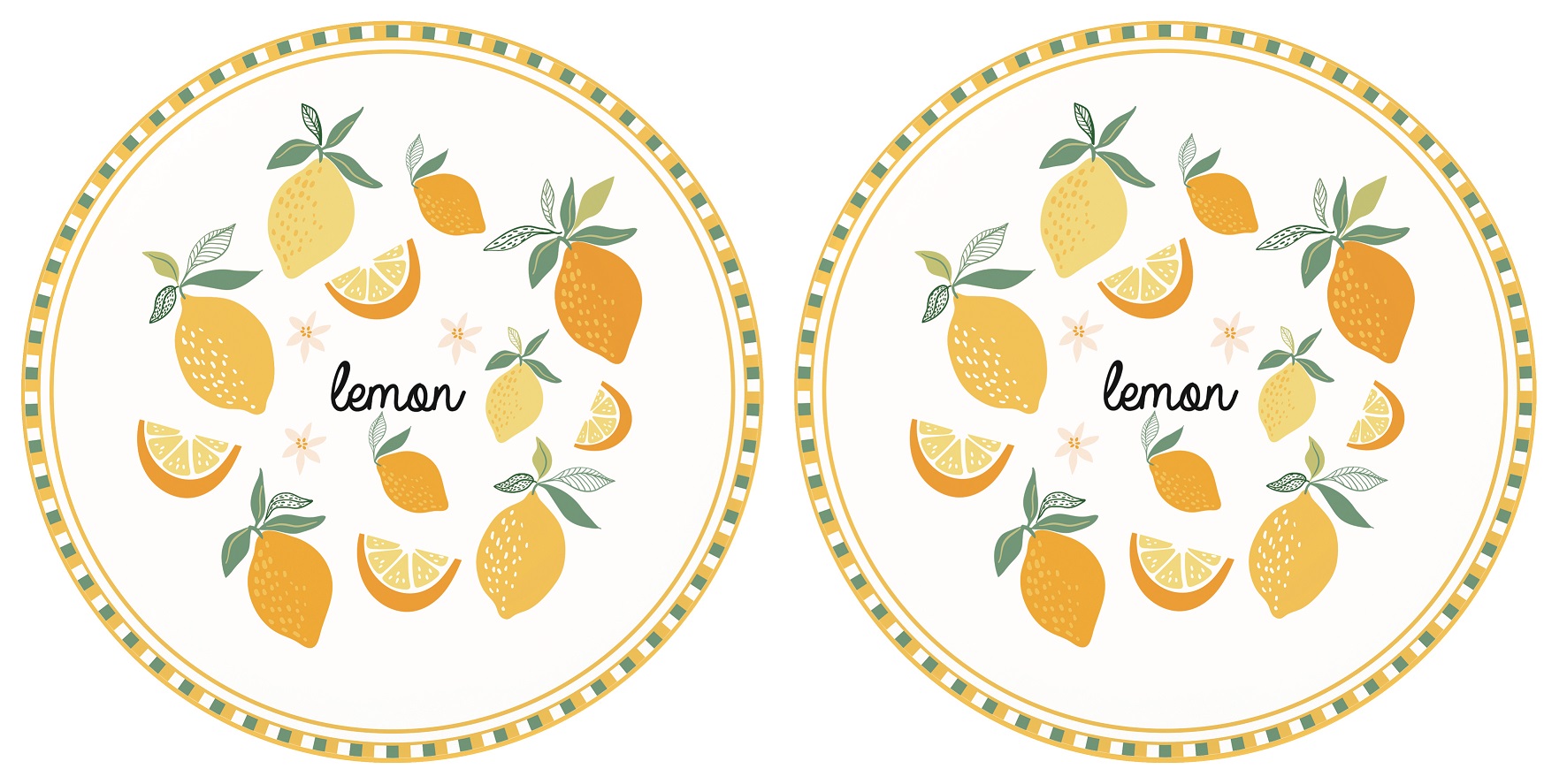 Set 2 Porcelain Side Plates Ã˜ 20 Cm In C.b. Twist & Match Yellow Gift