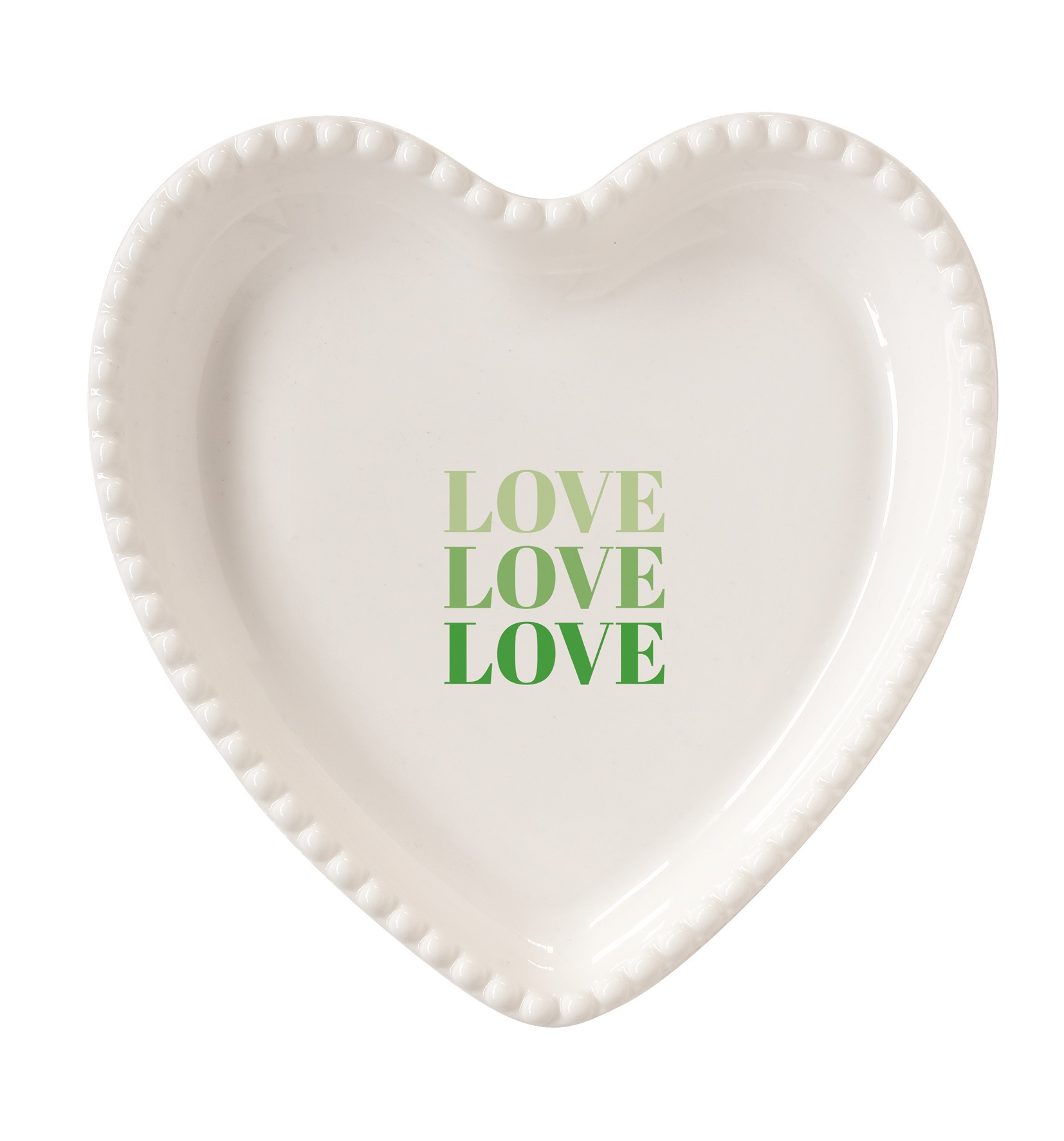 Porcelain Plate Heart Shape 20x20 Cm In C.b. Twist & Match Green Gift